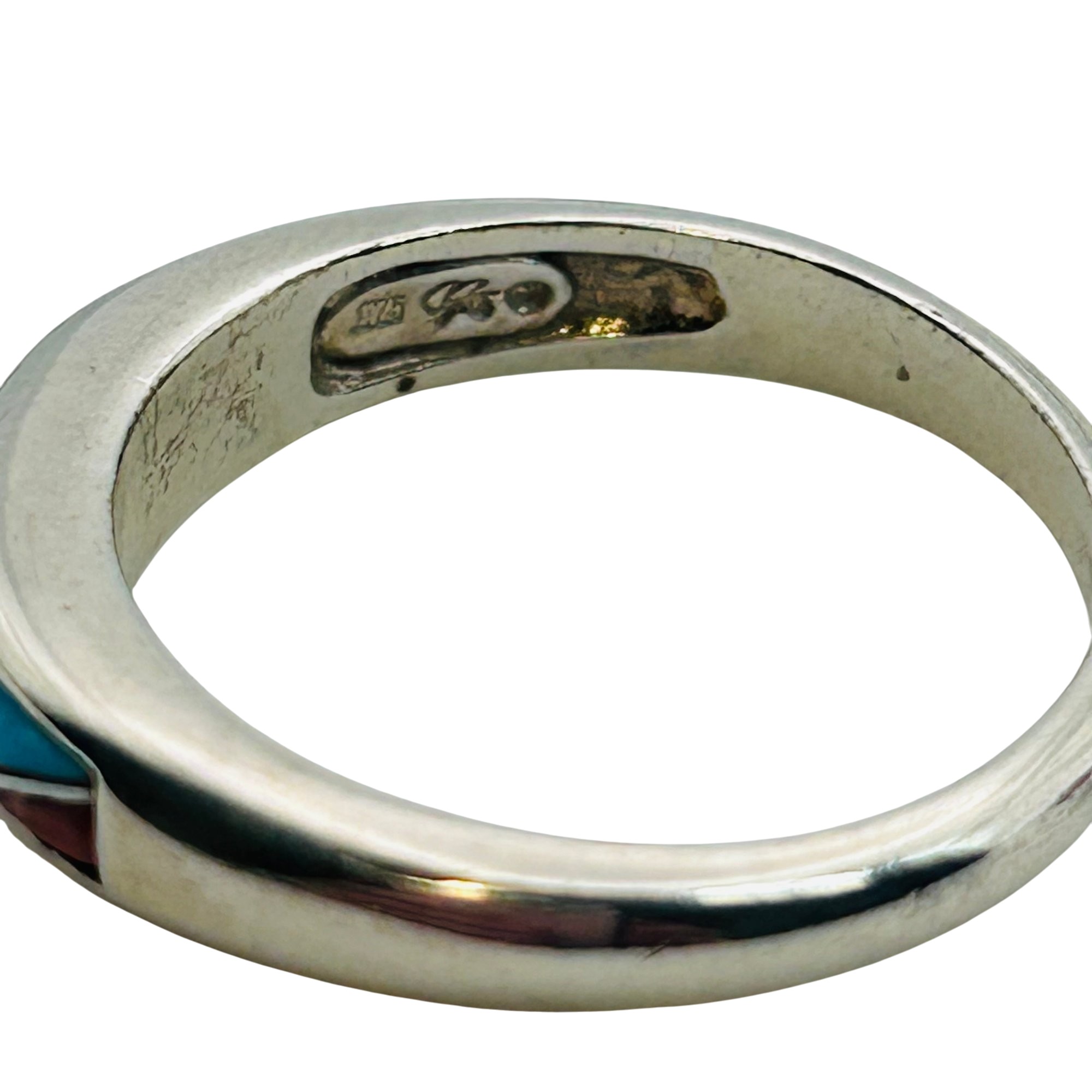 Carolyn Pollack Sterling Inlay Stone Ring Sz 9