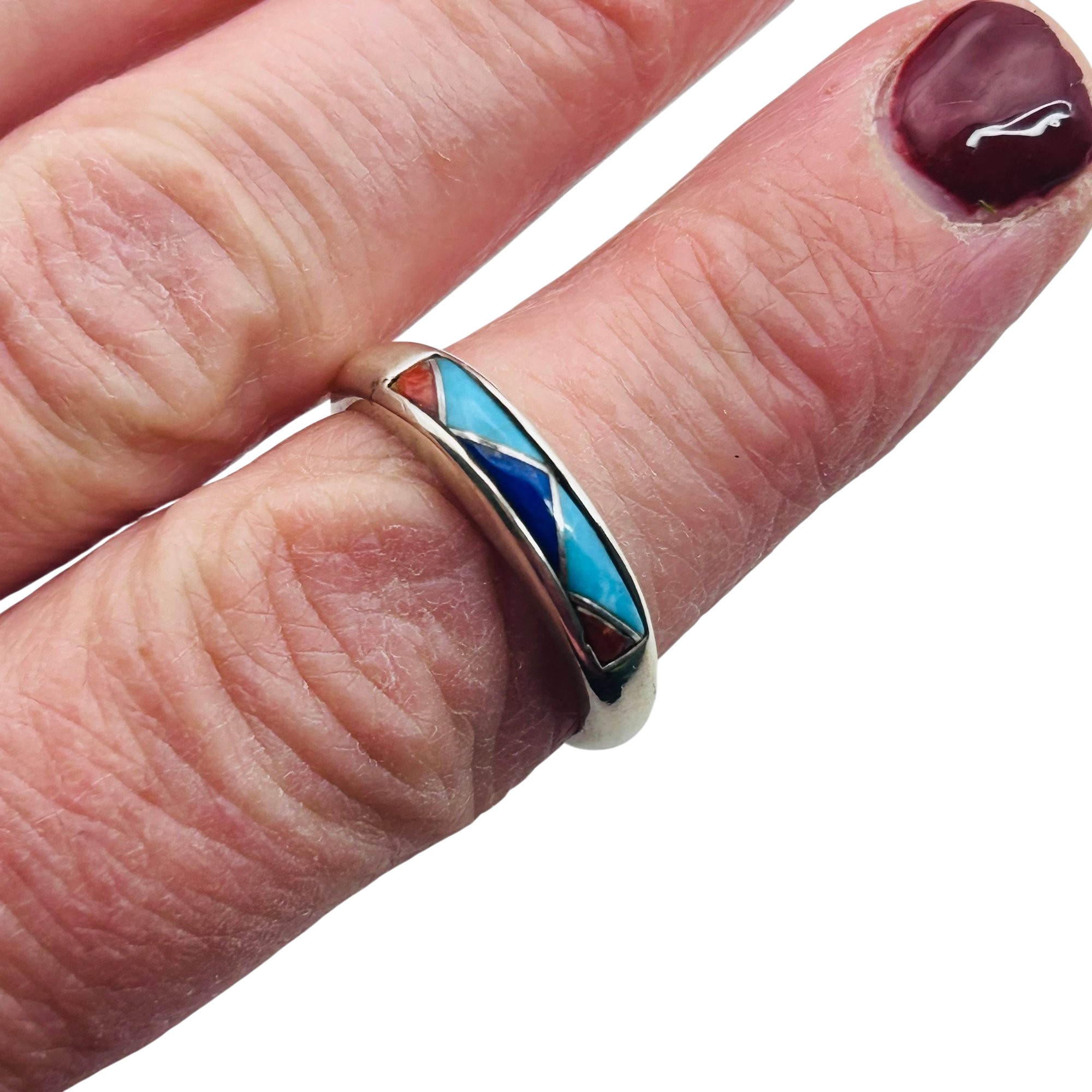 Carolyn Pollack Sterling Inlay Stone Ring Sz 9