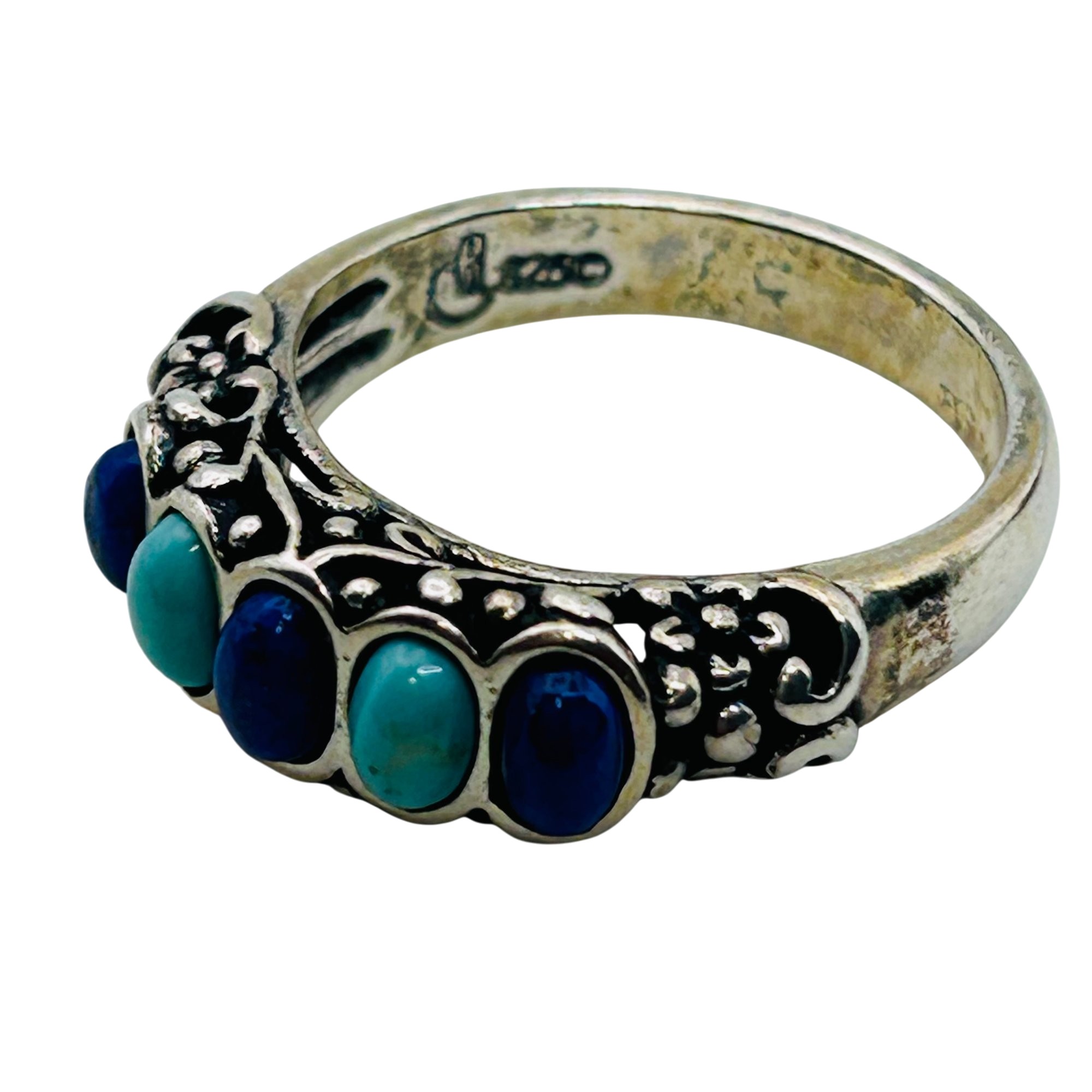 Carolyn Pollack Sterling Multi-Stone Ring Sz 8