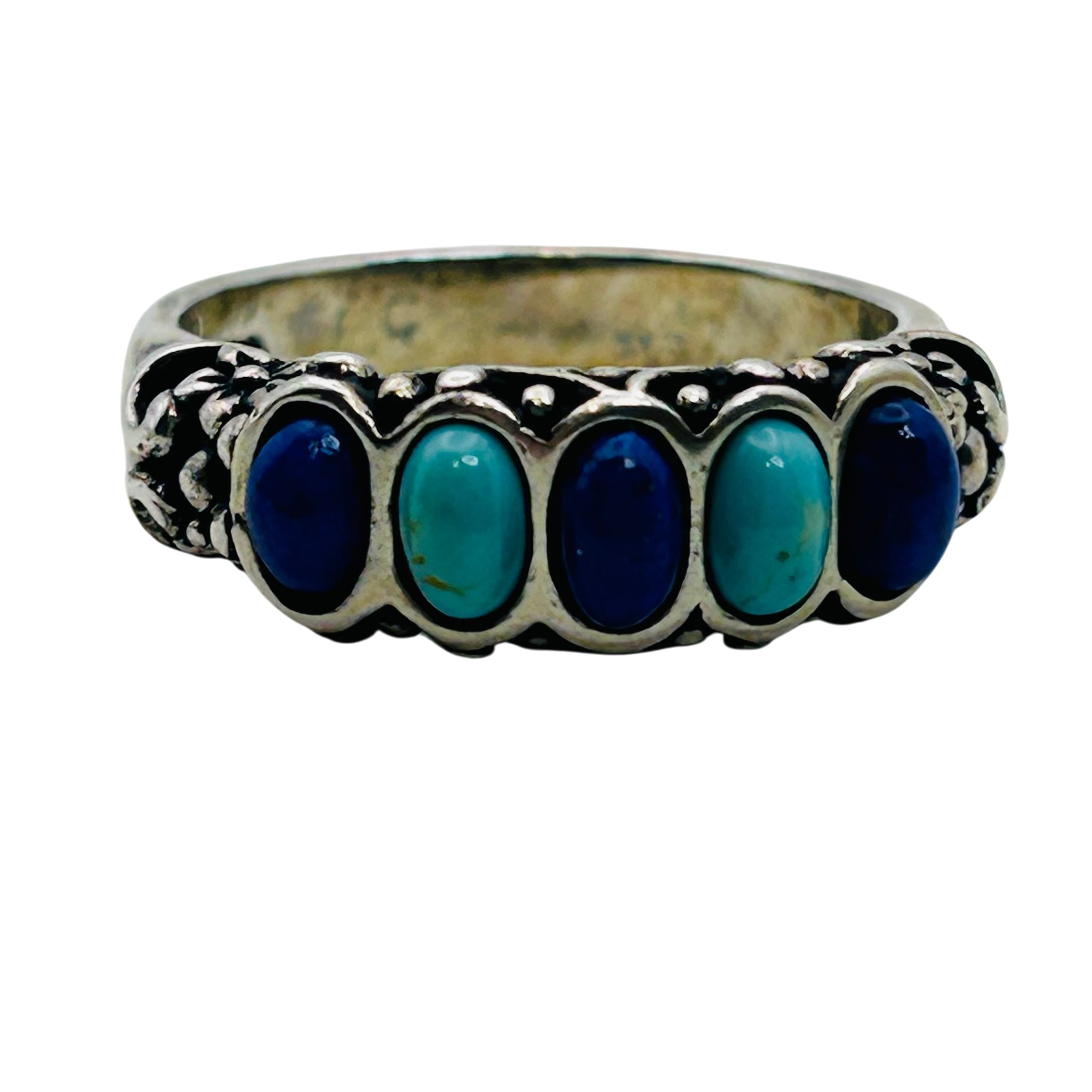 Carolyn Pollack Sterling Multi-Stone Ring Sz 8
