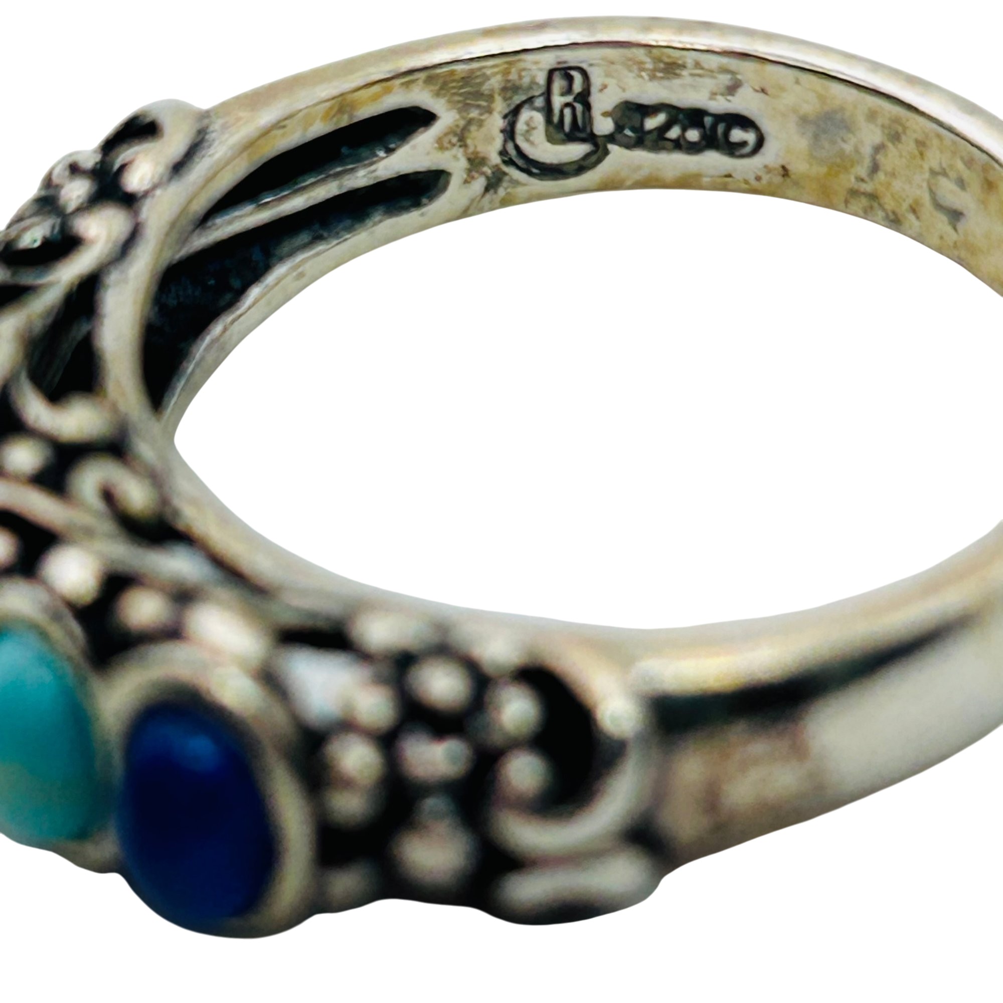 Carolyn Pollack Sterling Multi-Stone Ring Sz 8