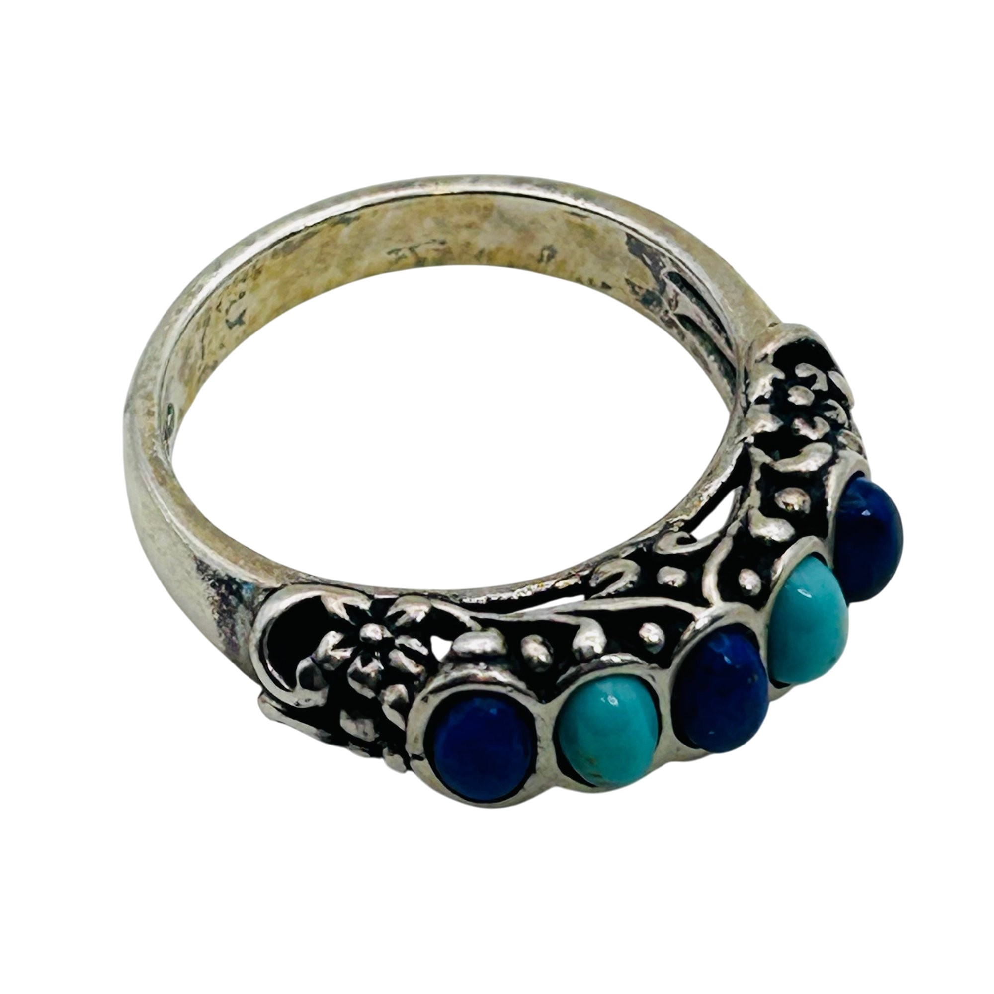 Carolyn Pollack Sterling Multi-Stone Ring Sz 8