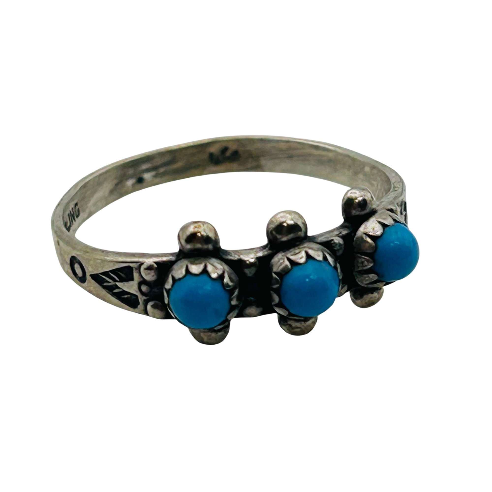 Bell Trading Post Sterling Turquoise Ring Sz 5.5