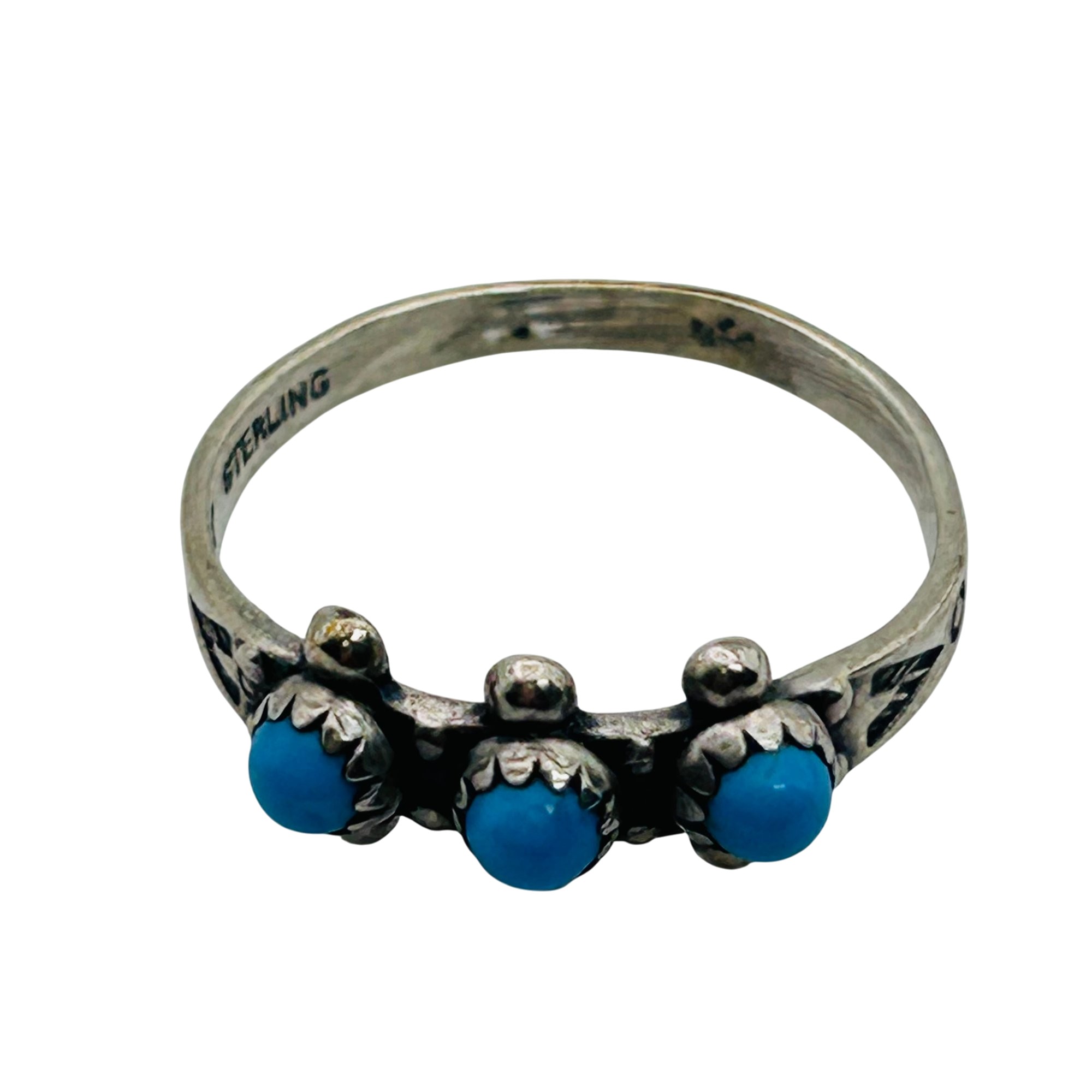 Bell Trading Post Sterling Turquoise Ring Sz 5.5