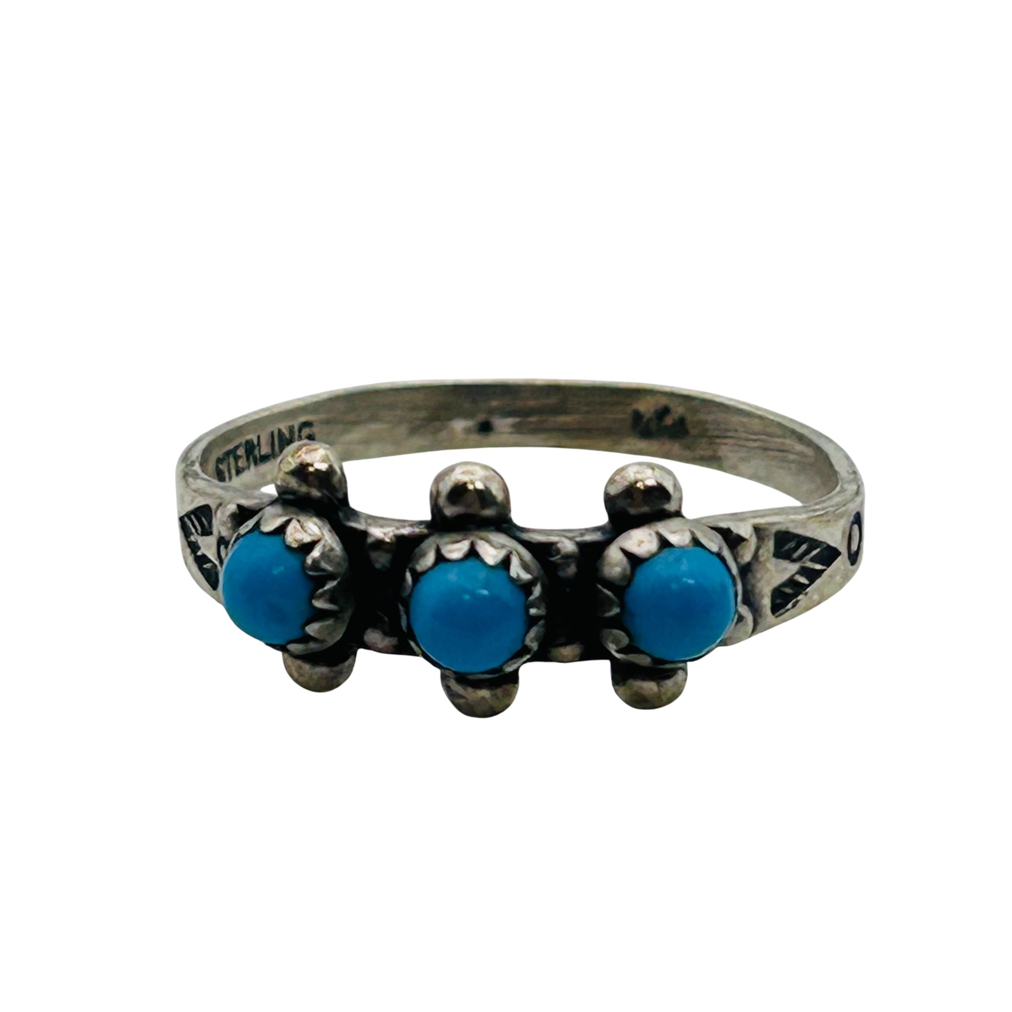 Bell Trading Post Sterling Turquoise Ring Sz 5.5