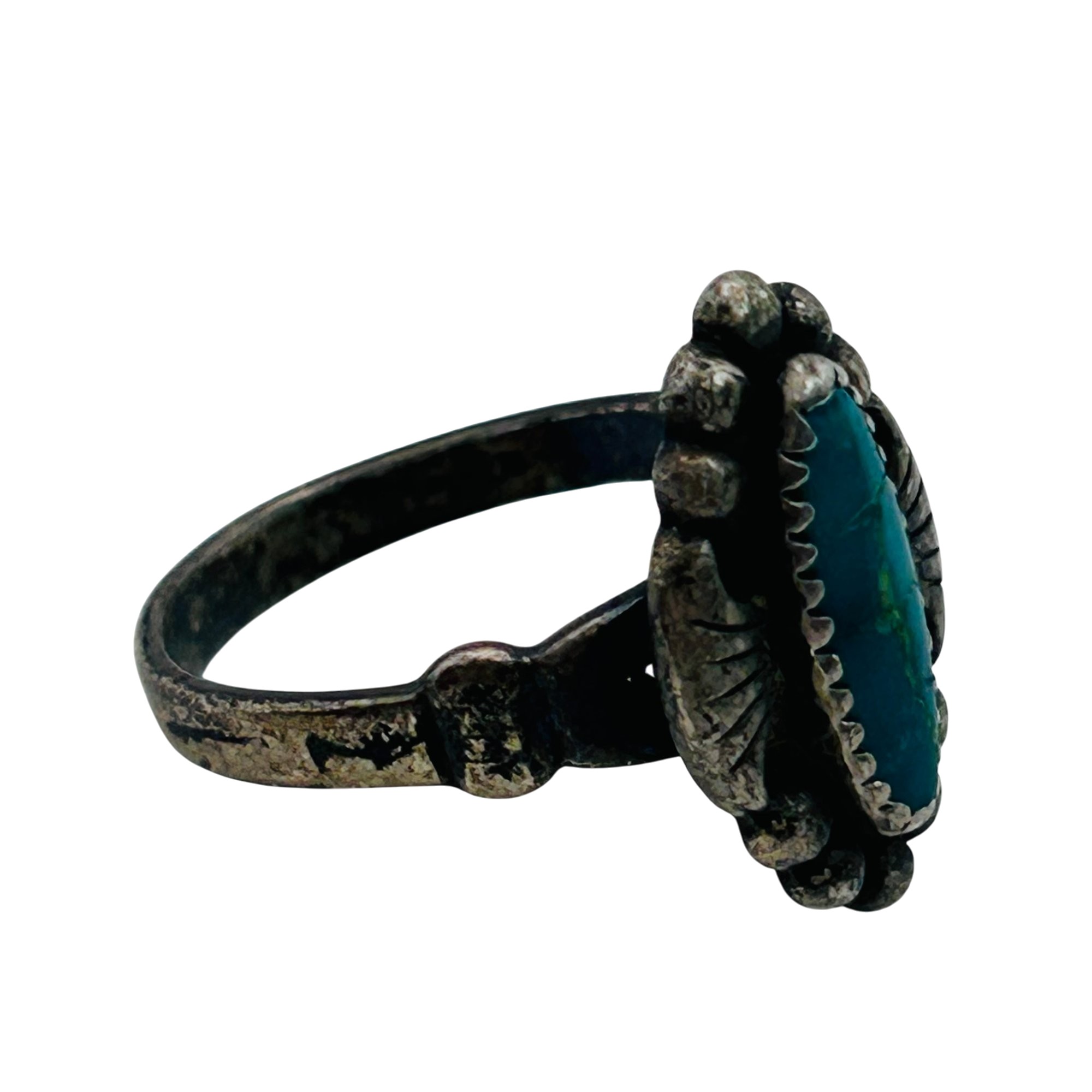 Bell Trading Post Sterling Turquoise Ring Sz 4