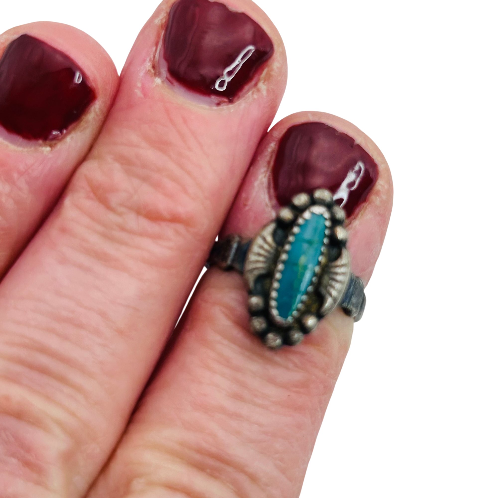 Bell Trading Post Sterling Turquoise Ring Sz 4