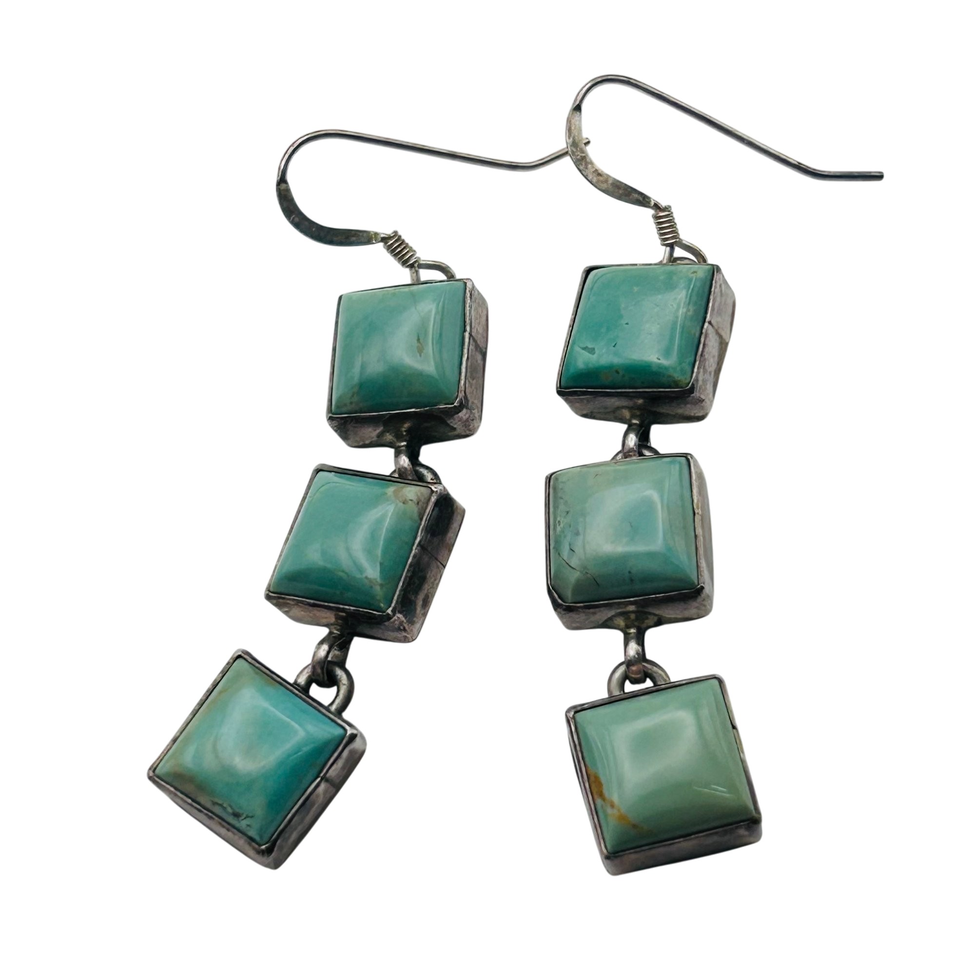 Signed Navajo Sterling Turquoise Earrings