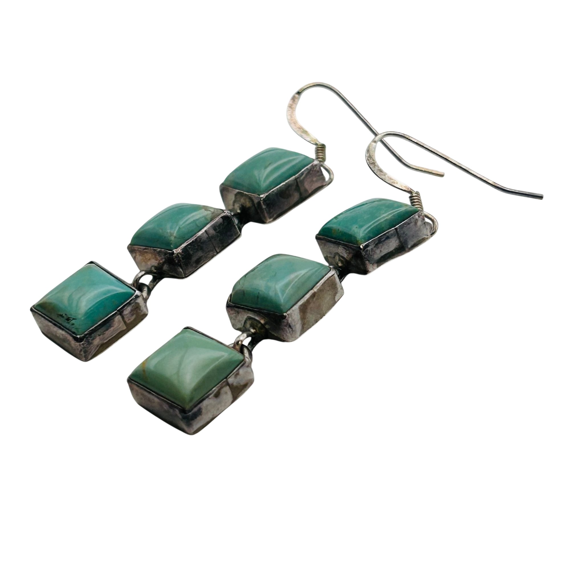 Signed Navajo Sterling Turquoise Earrings