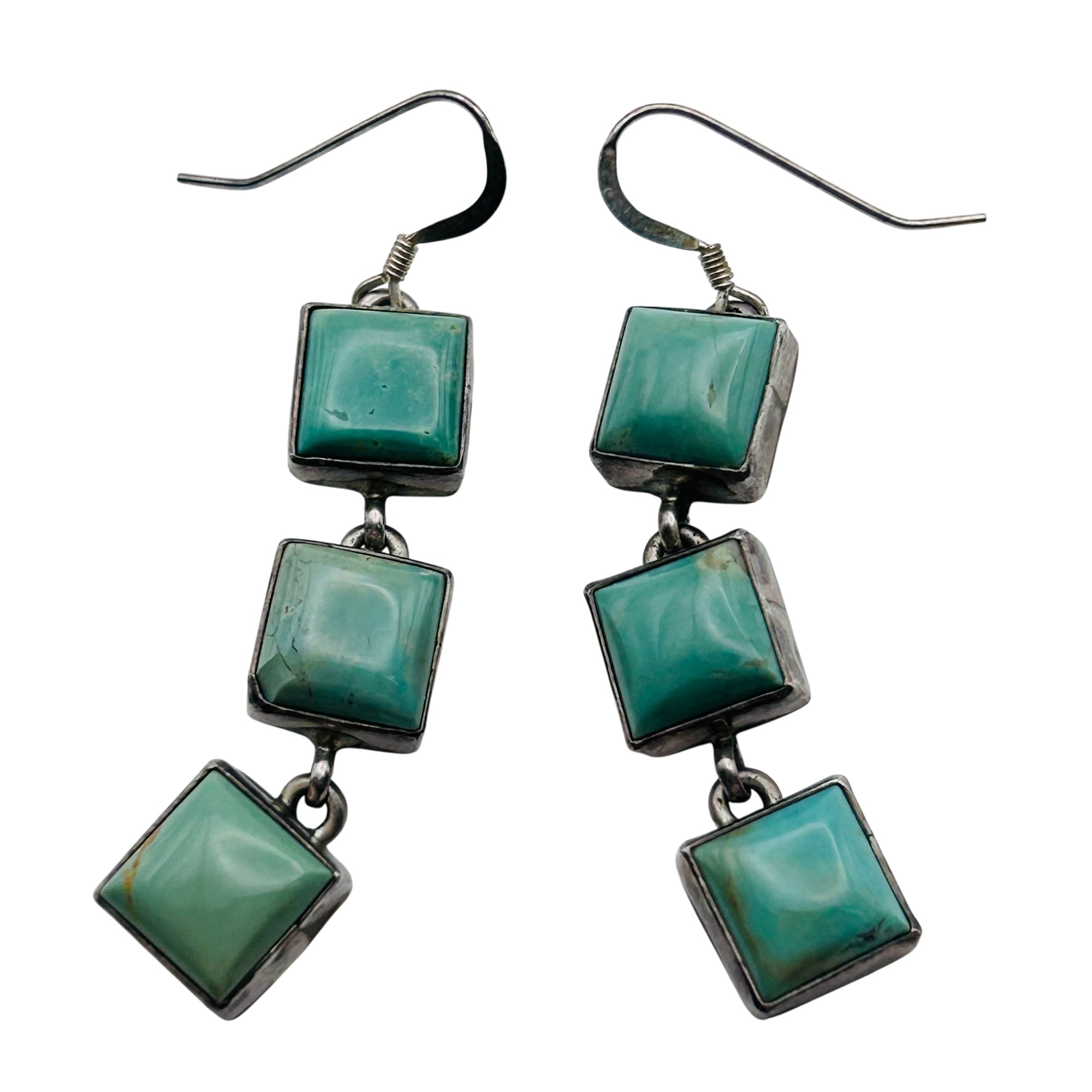 Signed Navajo Sterling Turquoise Earrings