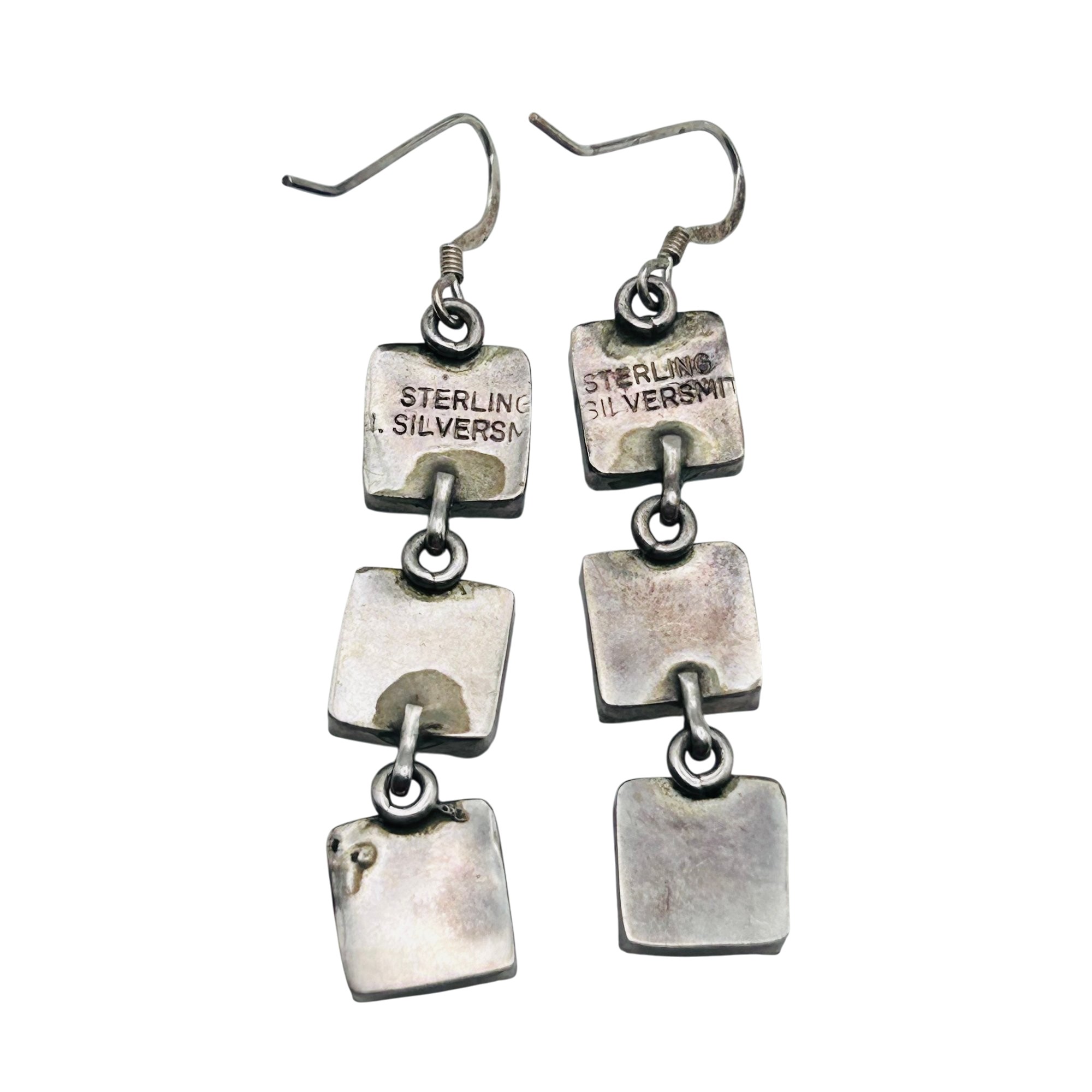 Signed Navajo Sterling Turquoise Earrings