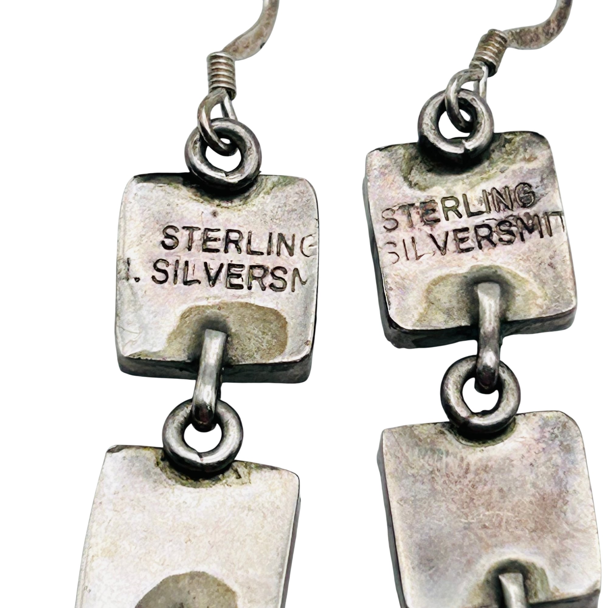 Signed Navajo Sterling Turquoise Earrings