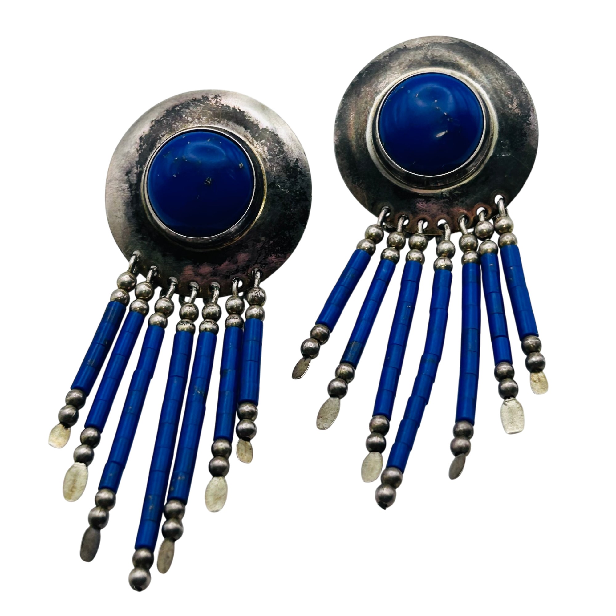 Southwest Sterling Lapis Lazuli Earrings