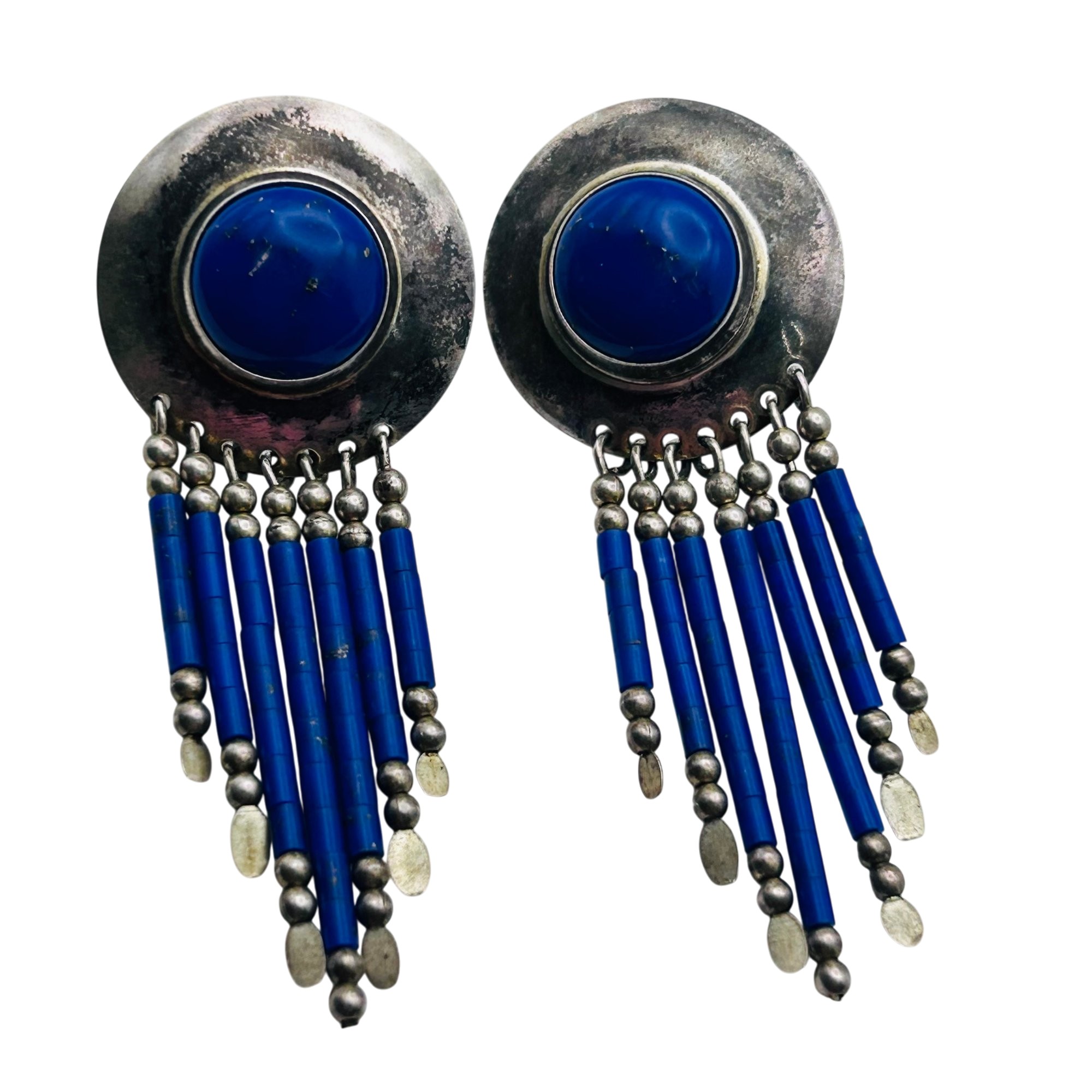 Southwest Sterling Lapis Lazuli Earrings