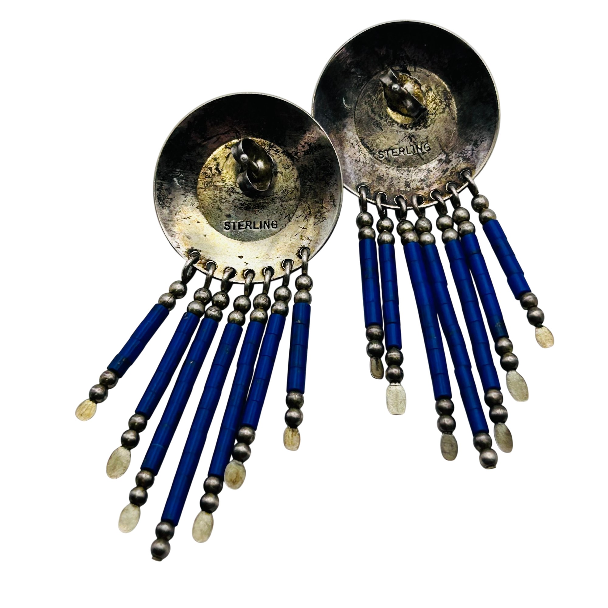 Southwest Sterling Lapis Lazuli Earrings