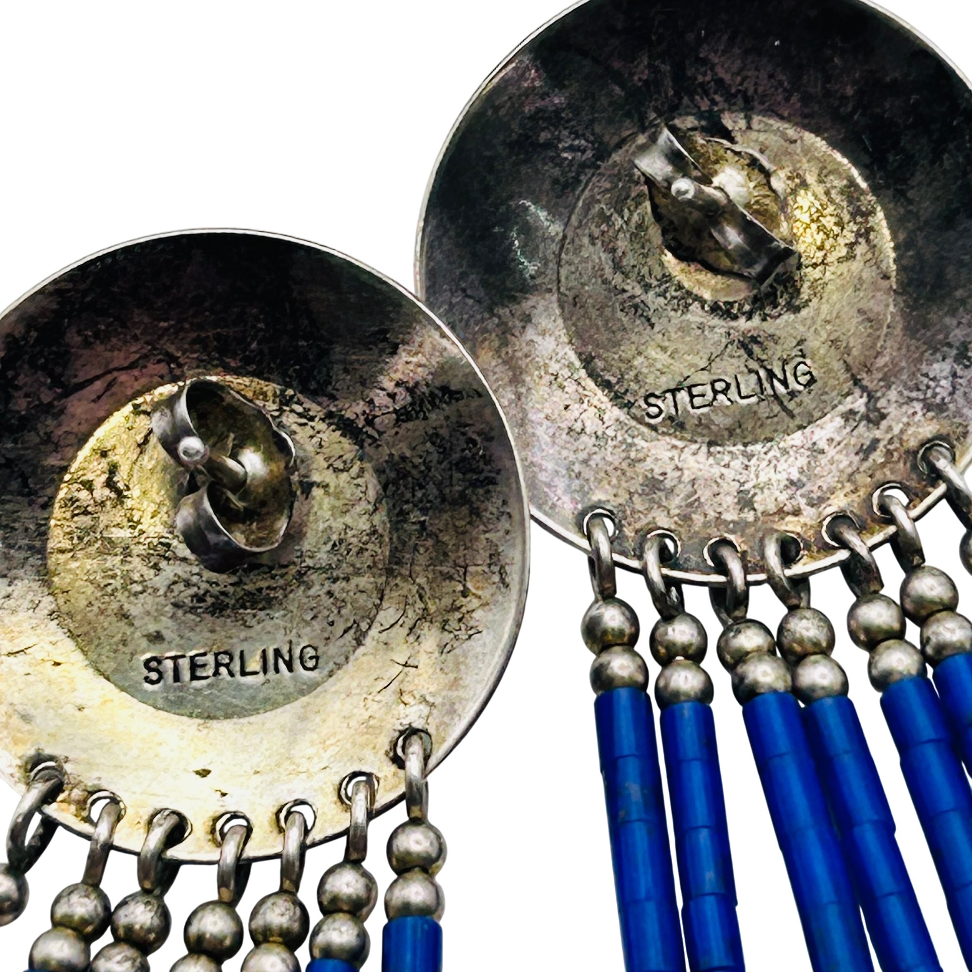 Southwest Sterling Lapis Lazuli Earrings