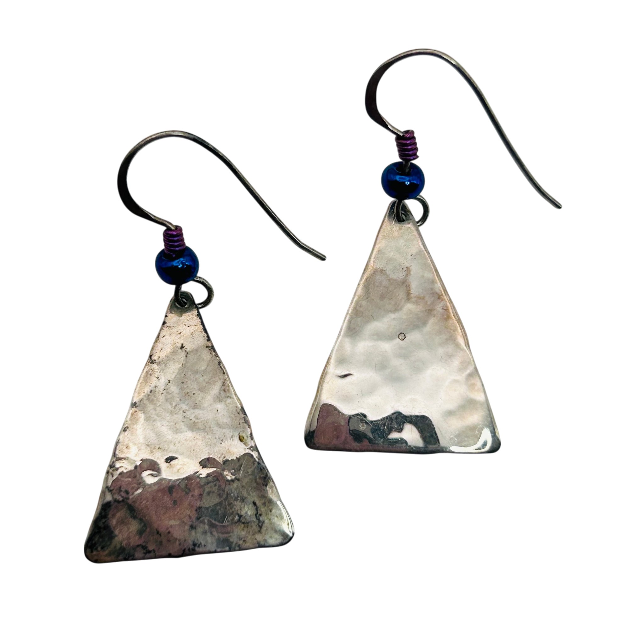 Navajo Sterling Hammered Earrings