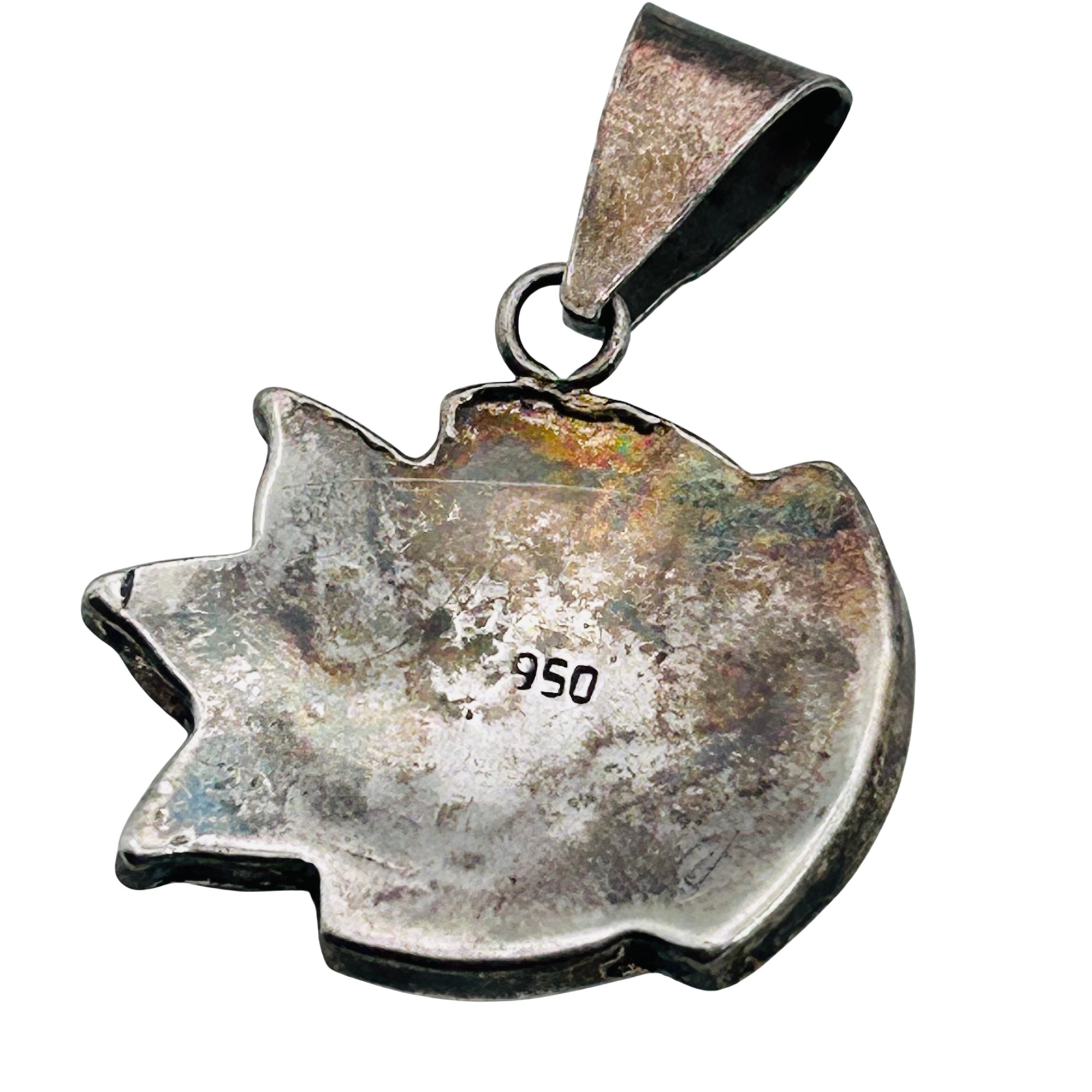 Southwest 950 Silver Inlay Multi-Stone Pendant