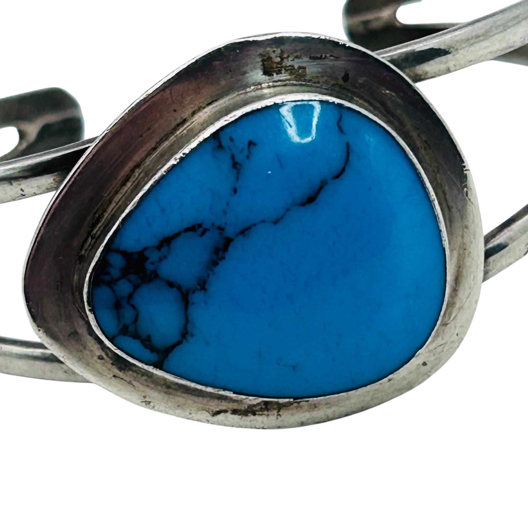 Sterling Block Turquoise Cuff