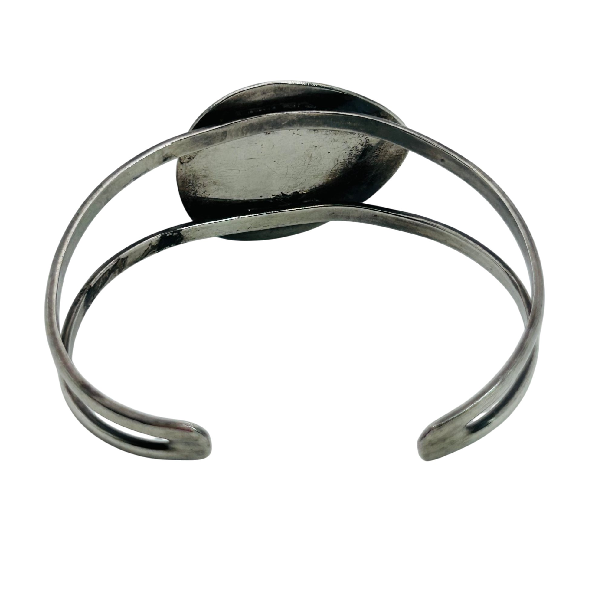 Sterling Block Turquoise Cuff