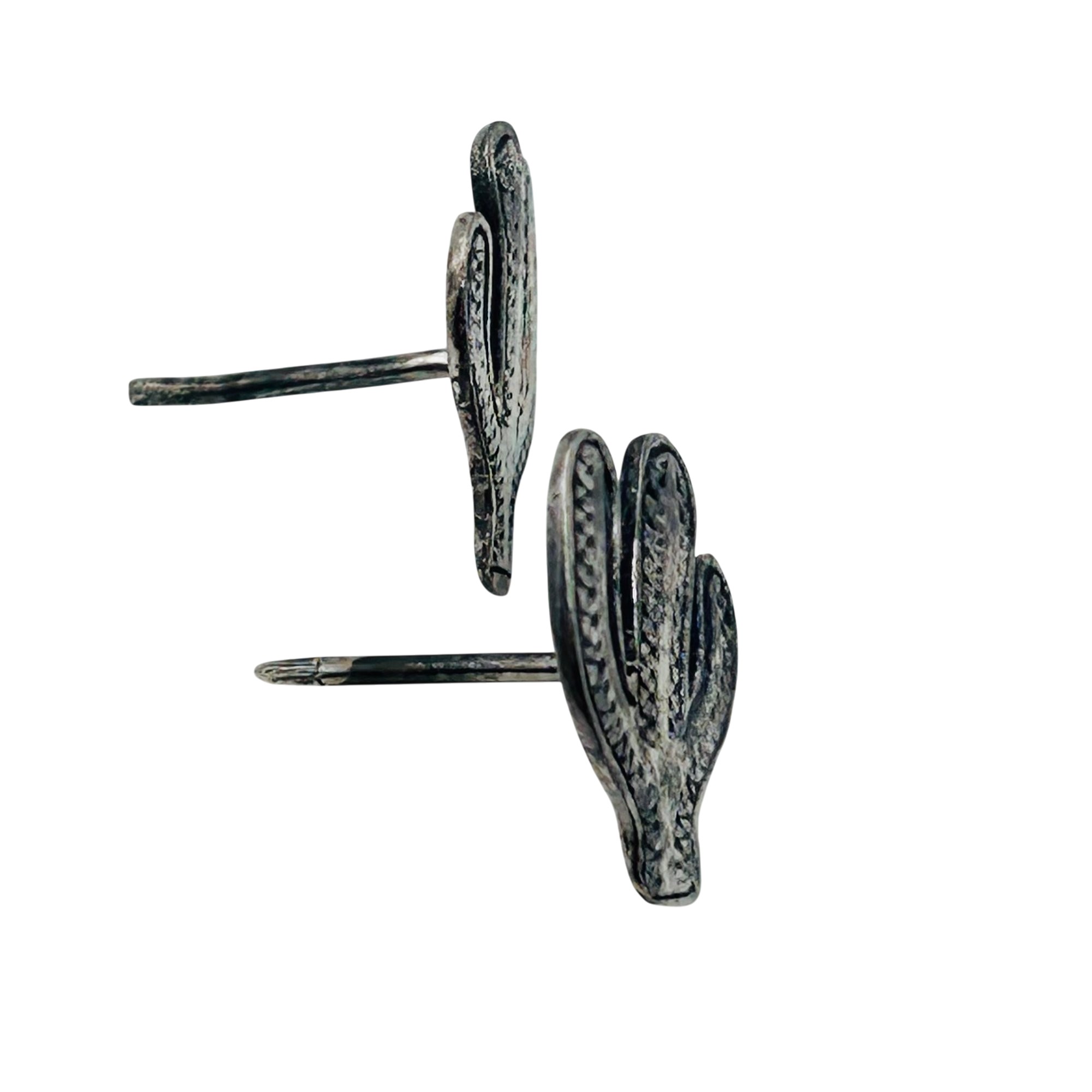 Navajo Sterling Stamped Cactus Earrings