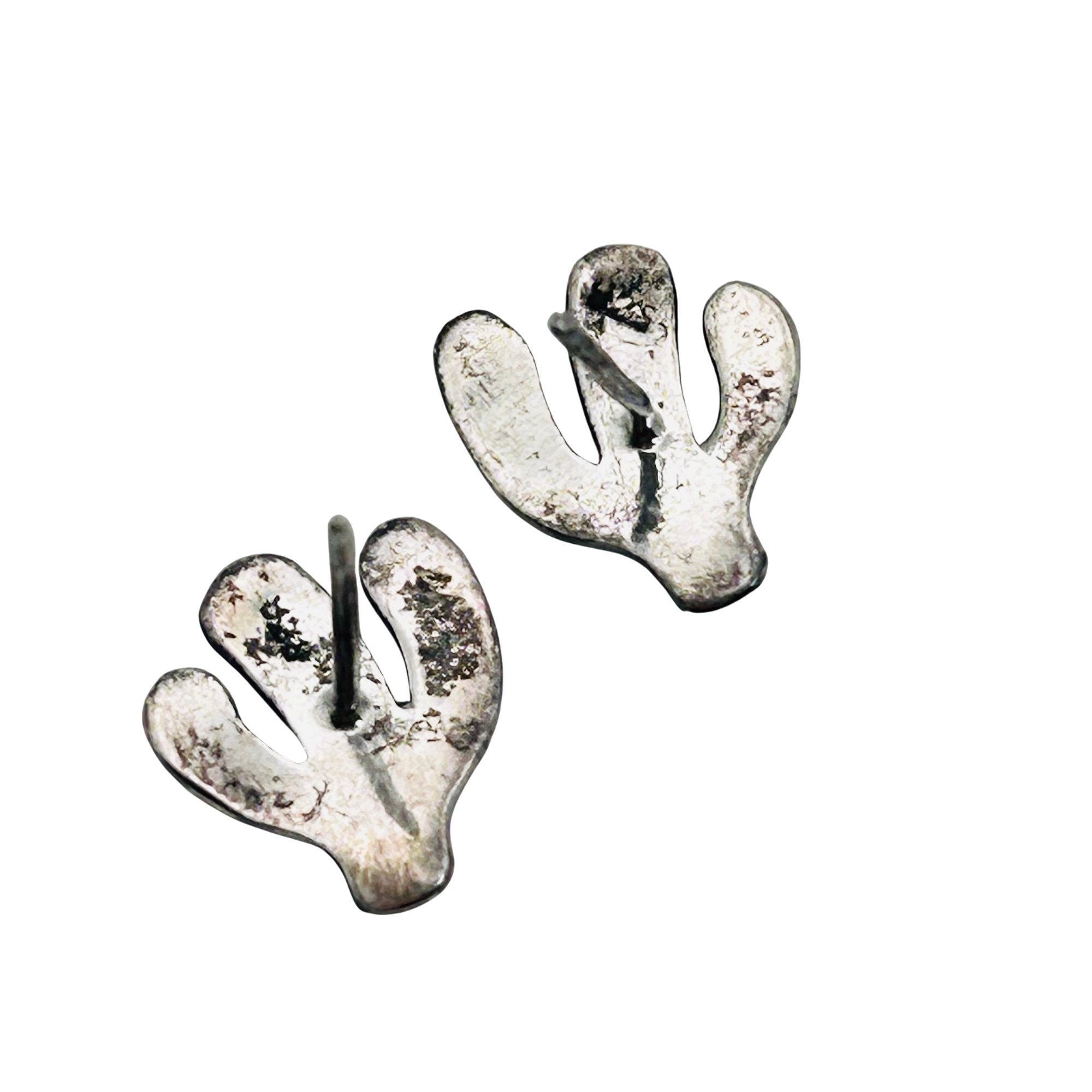 Navajo Sterling Stamped Cactus Earrings