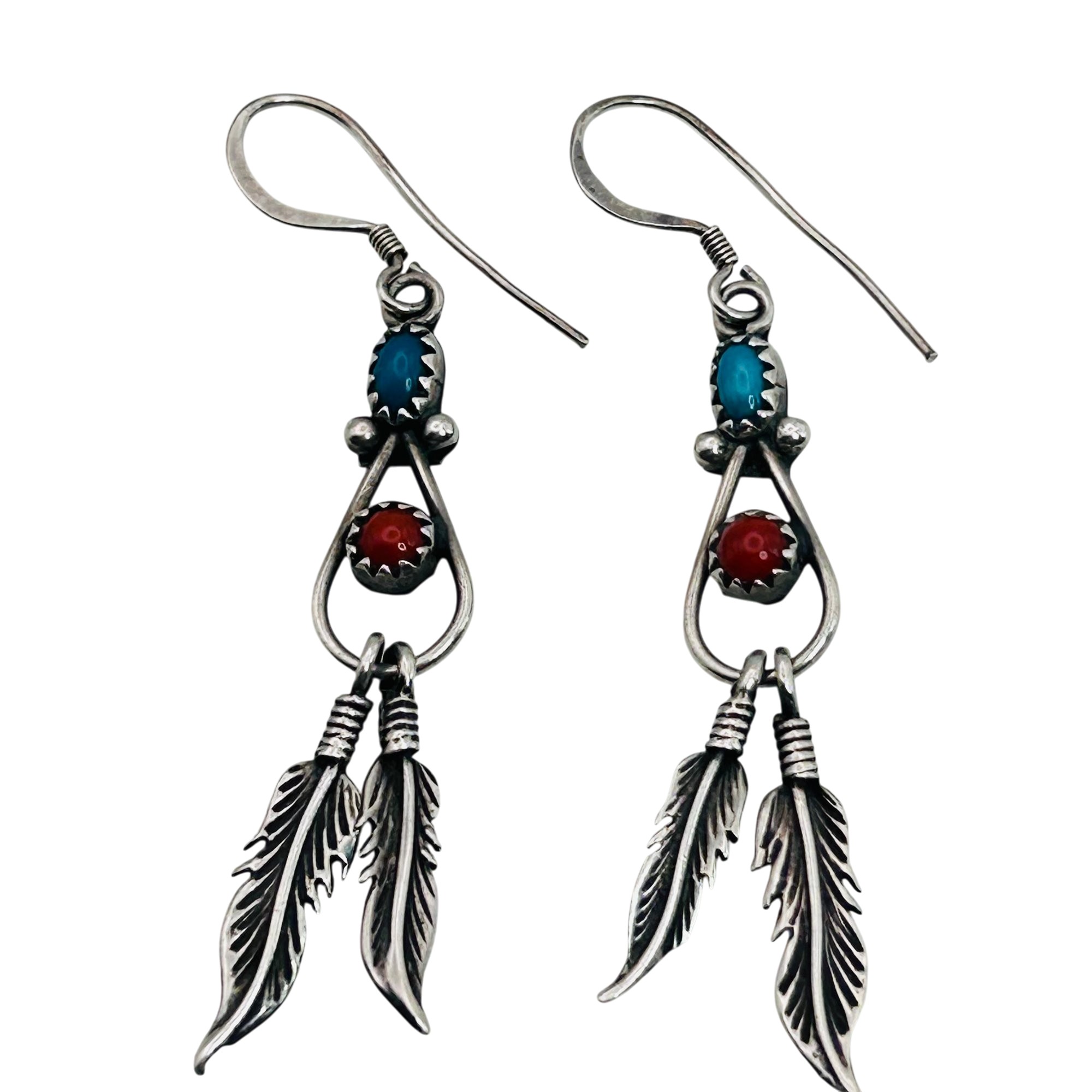 Navajo Sterling Multi-Stone Earrings