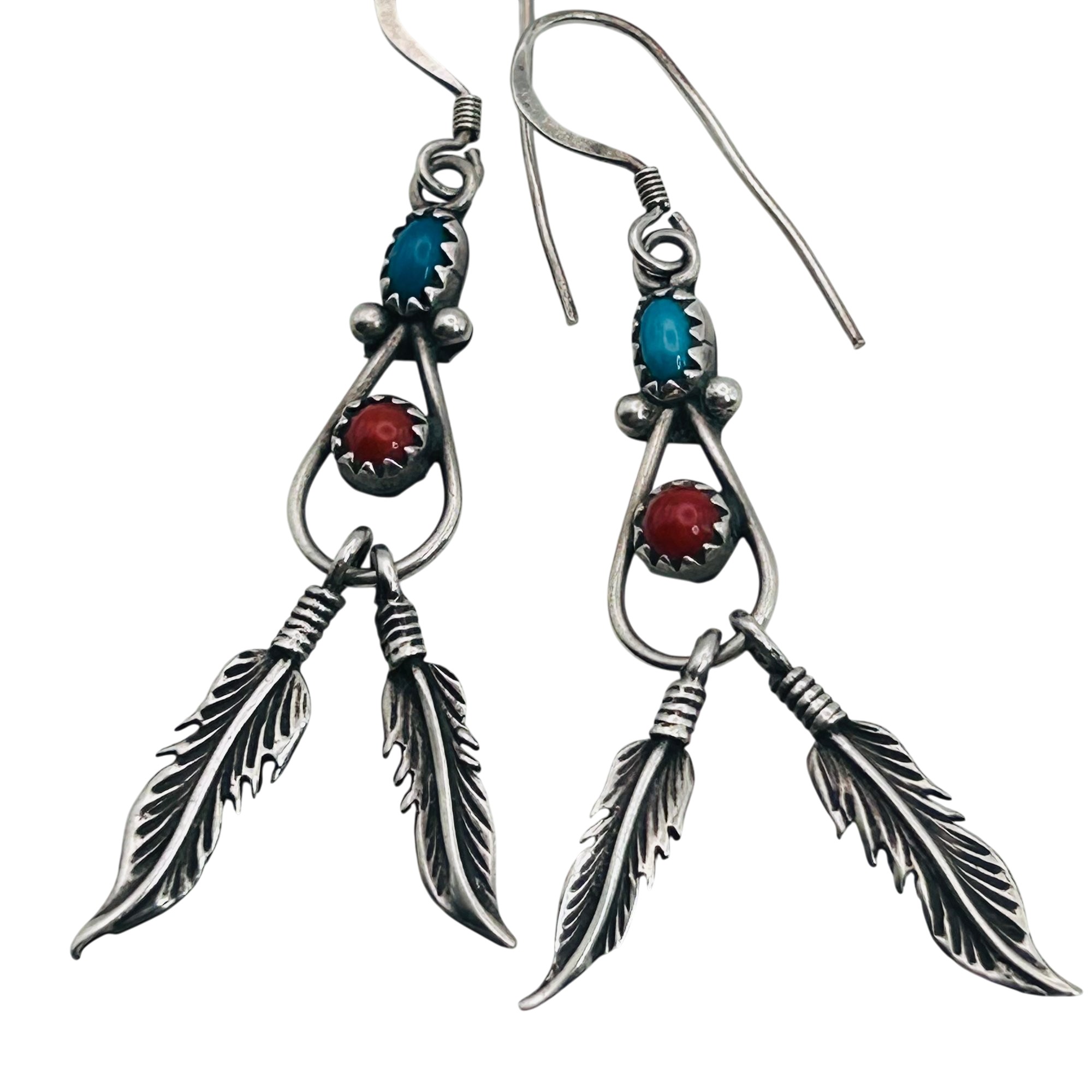 Navajo Sterling Multi-Stone Earrings