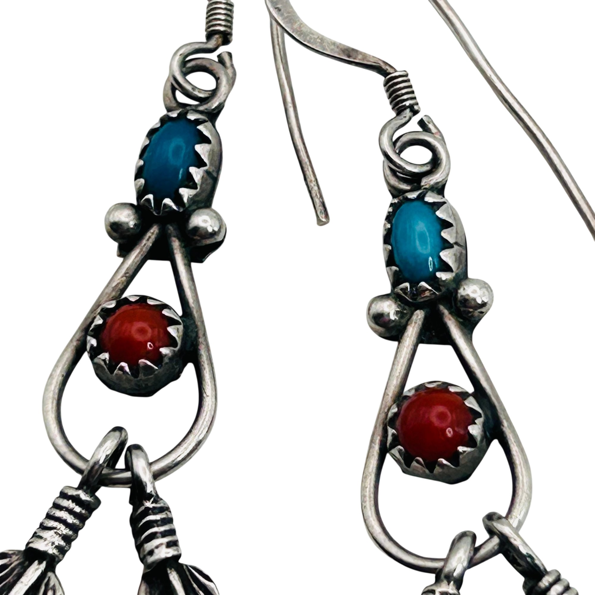 Navajo Sterling Multi-Stone Earrings