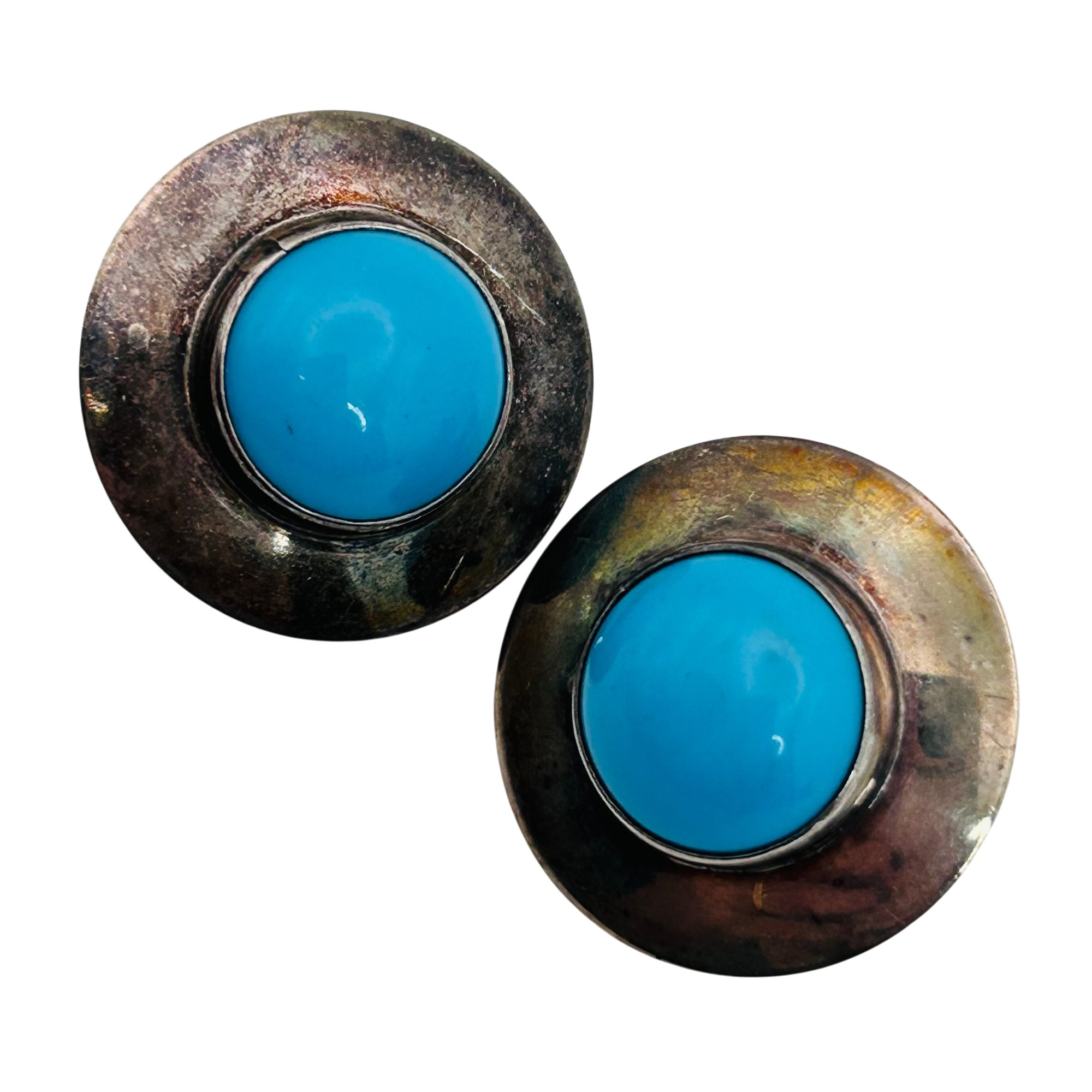 Edith James Navajo Sterling Turquoise Earrings