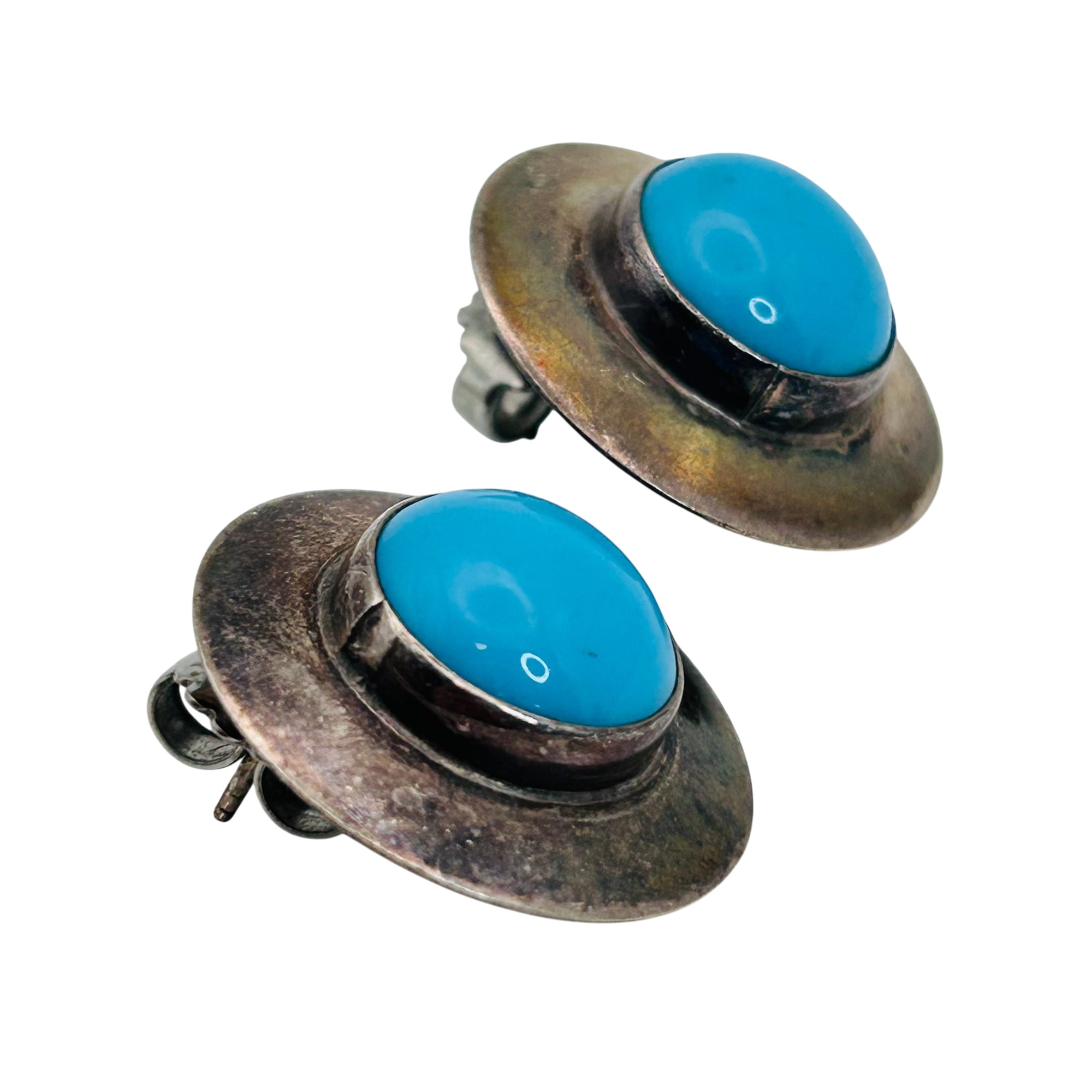 Edith James Navajo Sterling Turquoise Earrings