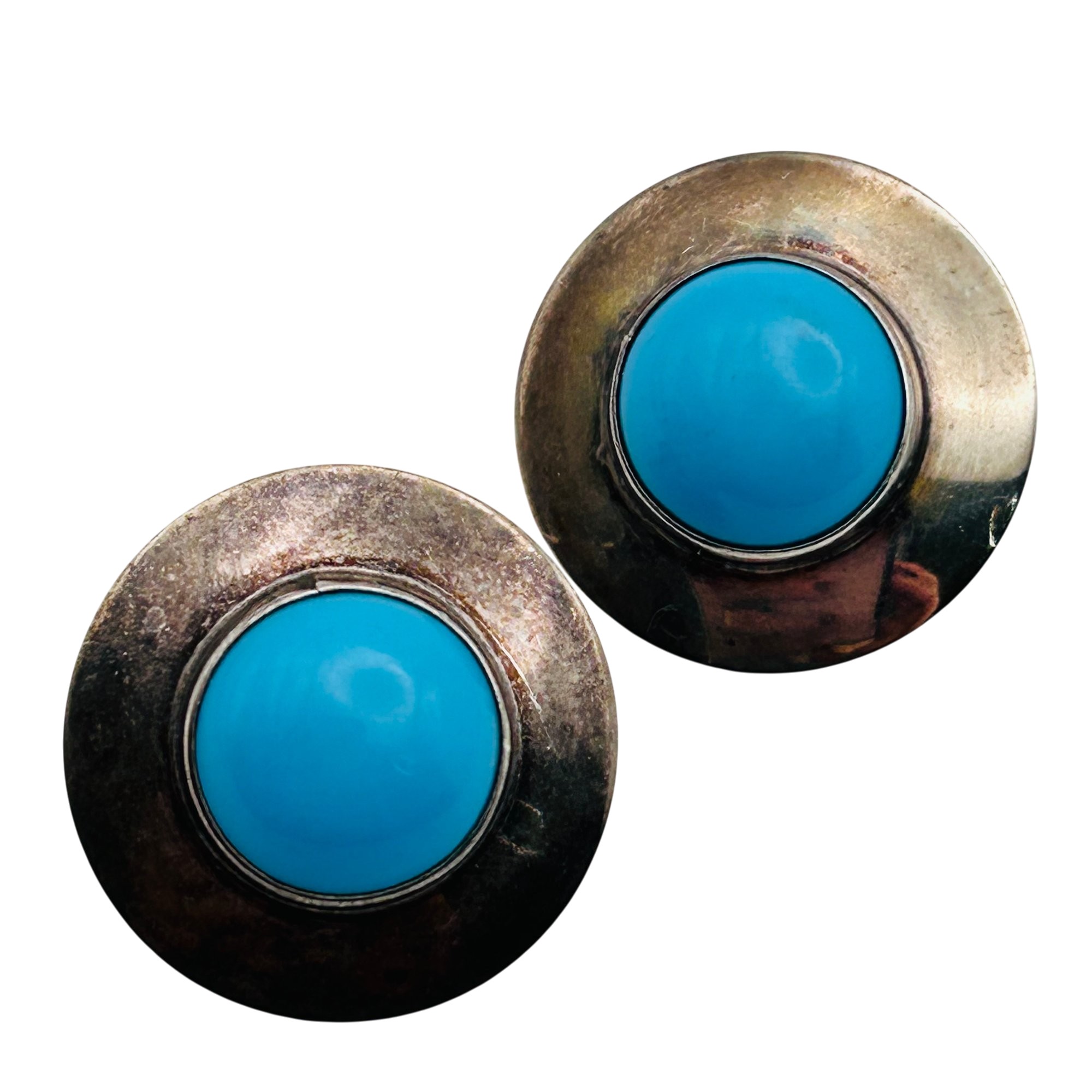 Edith James Navajo Sterling Turquoise Earrings