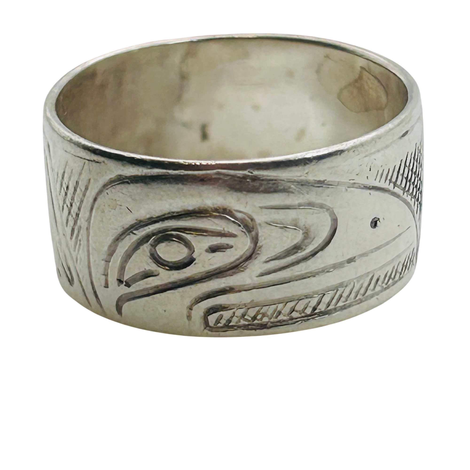 Northwest Coast Indian Navajo Sterling Ring Sz 8