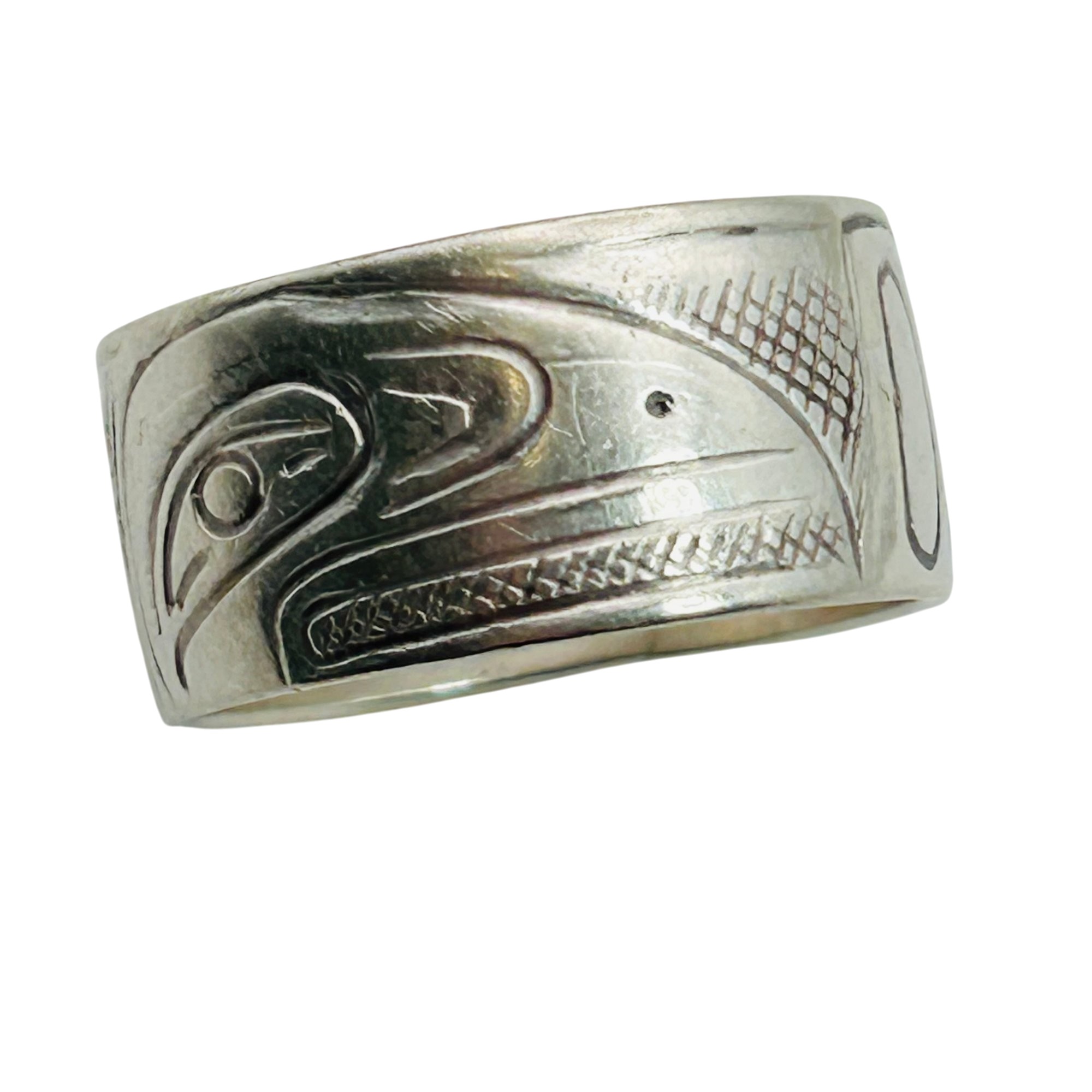 Northwest Coast Indian Navajo Sterling Ring Sz 8