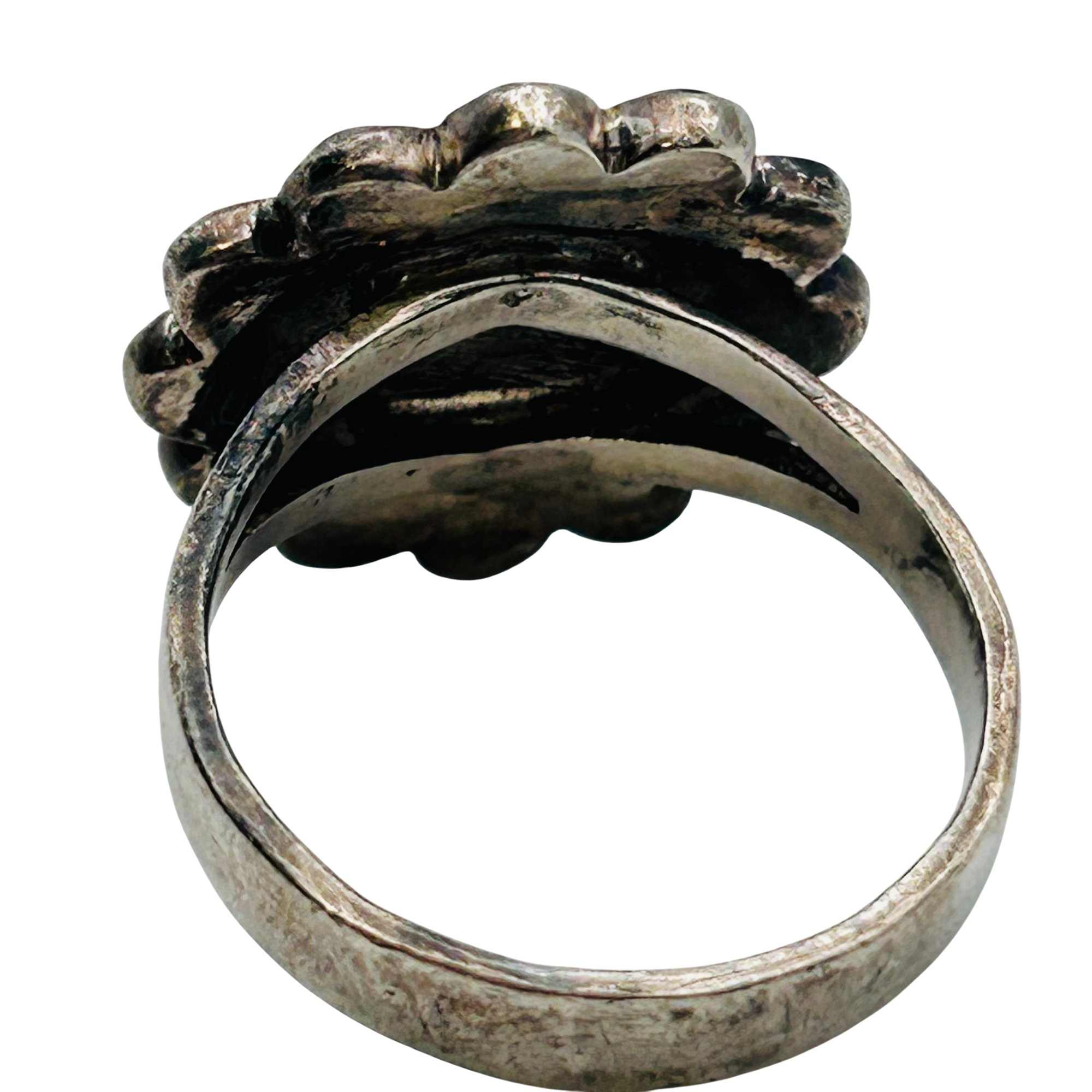 Zuni Sterling Sunface Flower Ring Sz 9