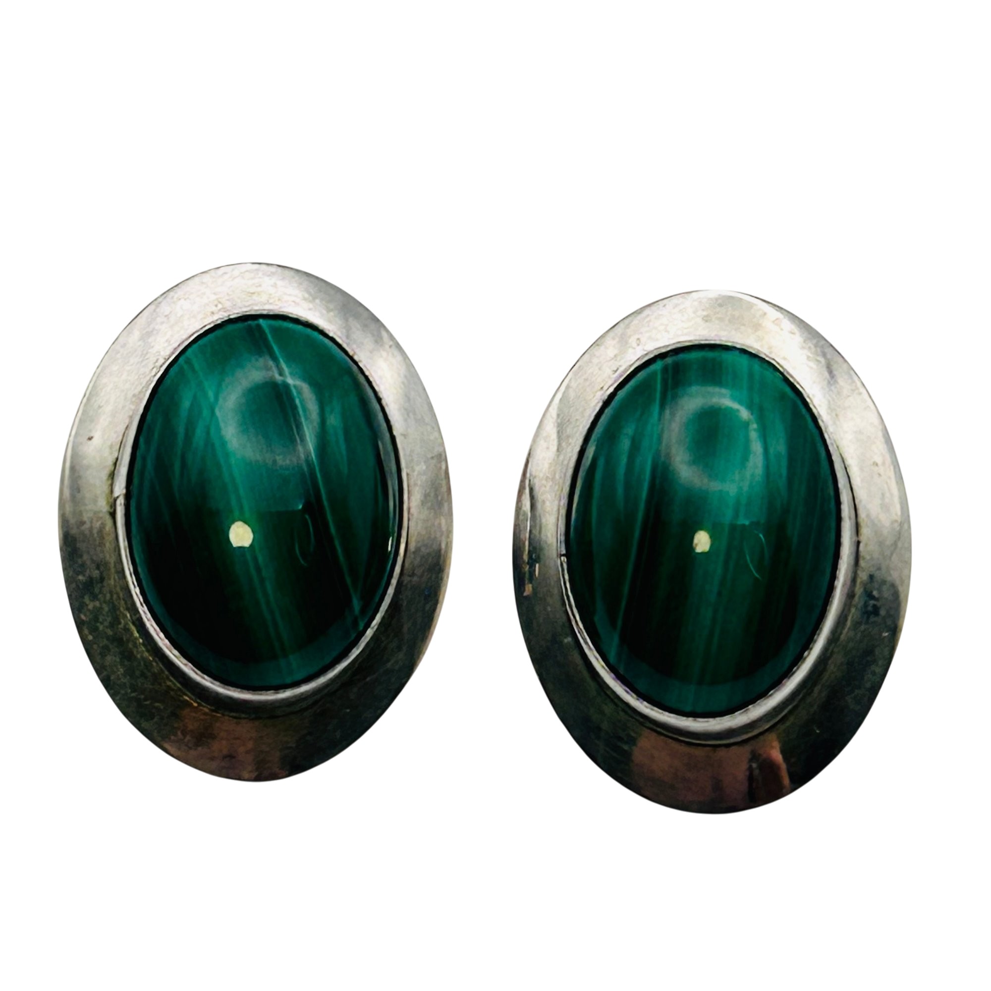 Navajo Sterling Malachite Earrings