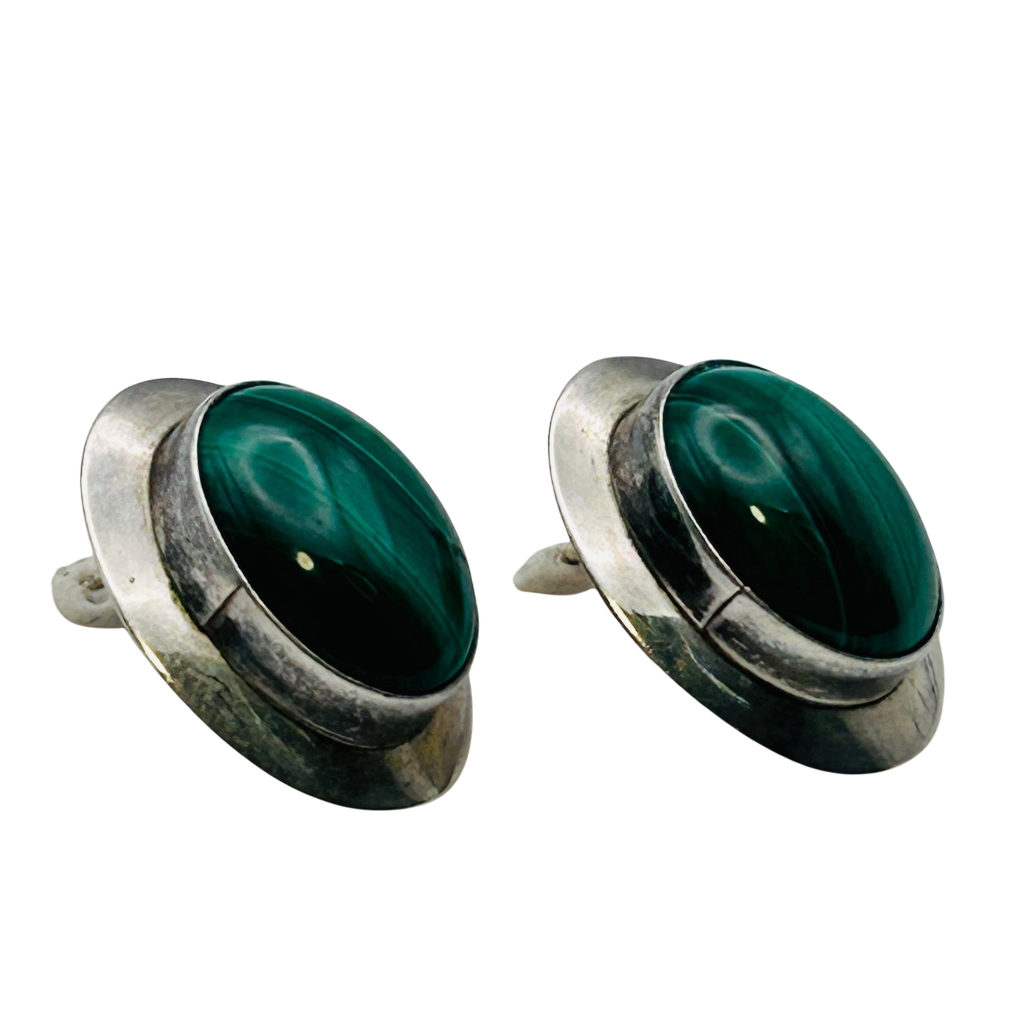 Navajo Sterling Malachite Earrings