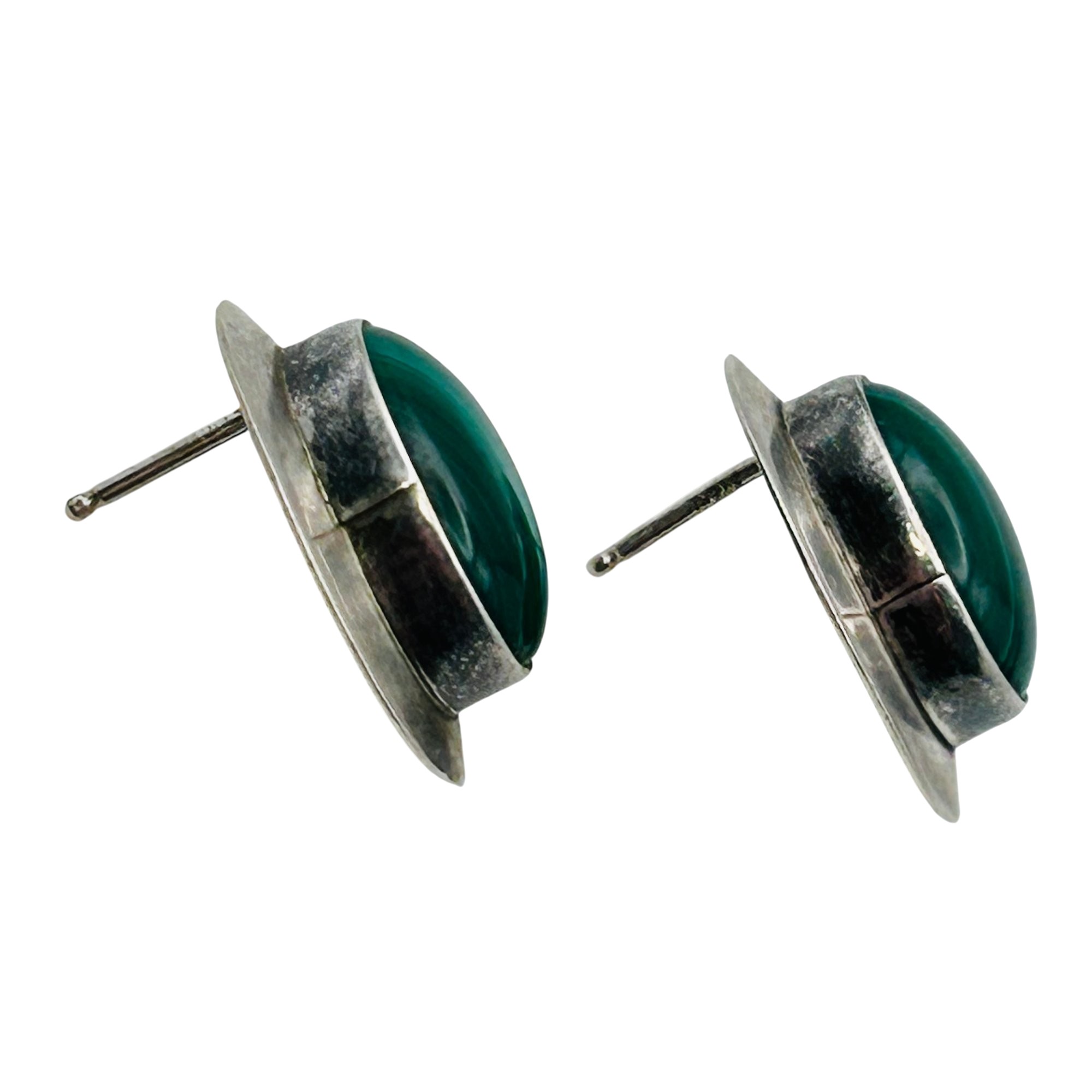 Navajo Sterling Malachite Earrings