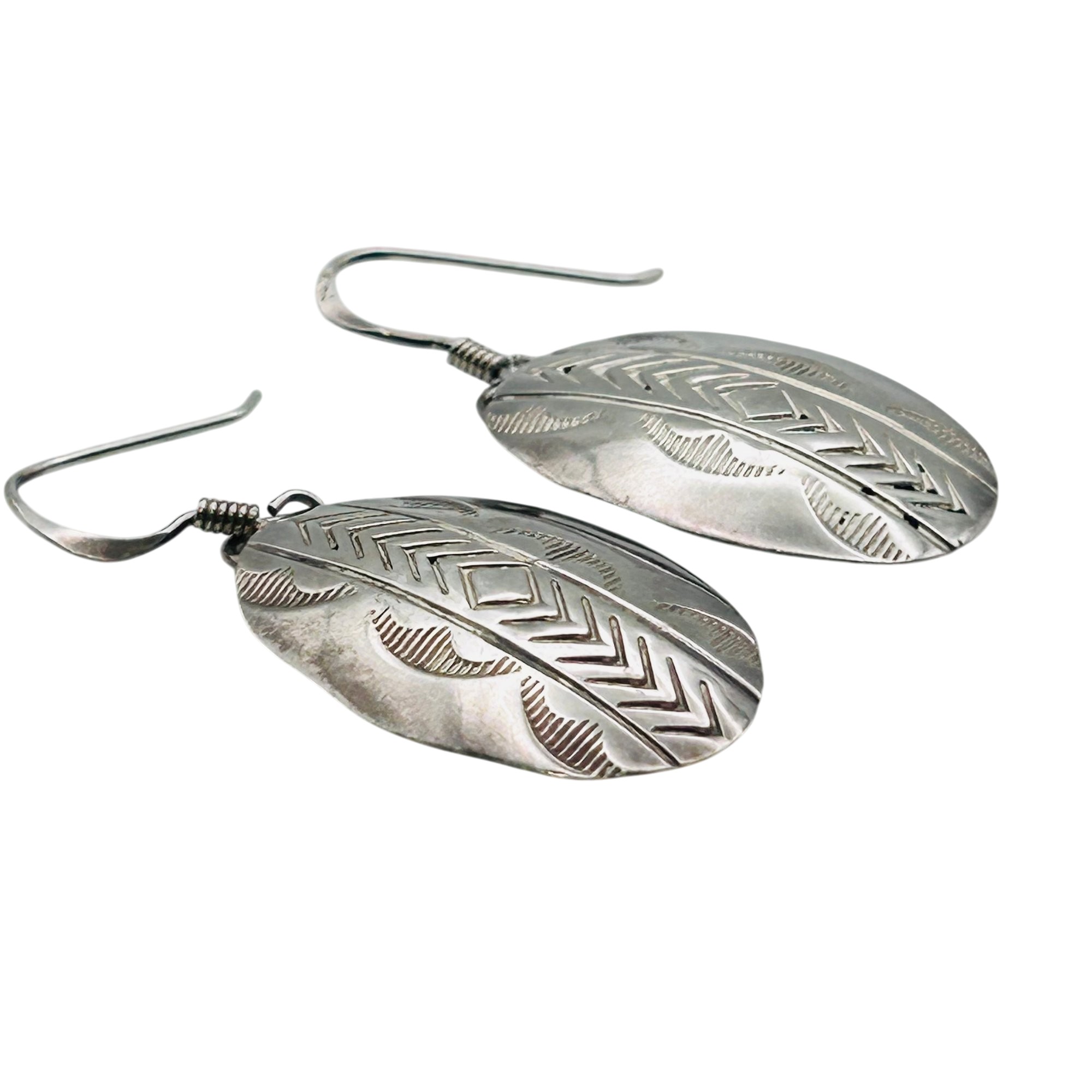 Andrew Johnson Navajo Sterling Stamped Earrings