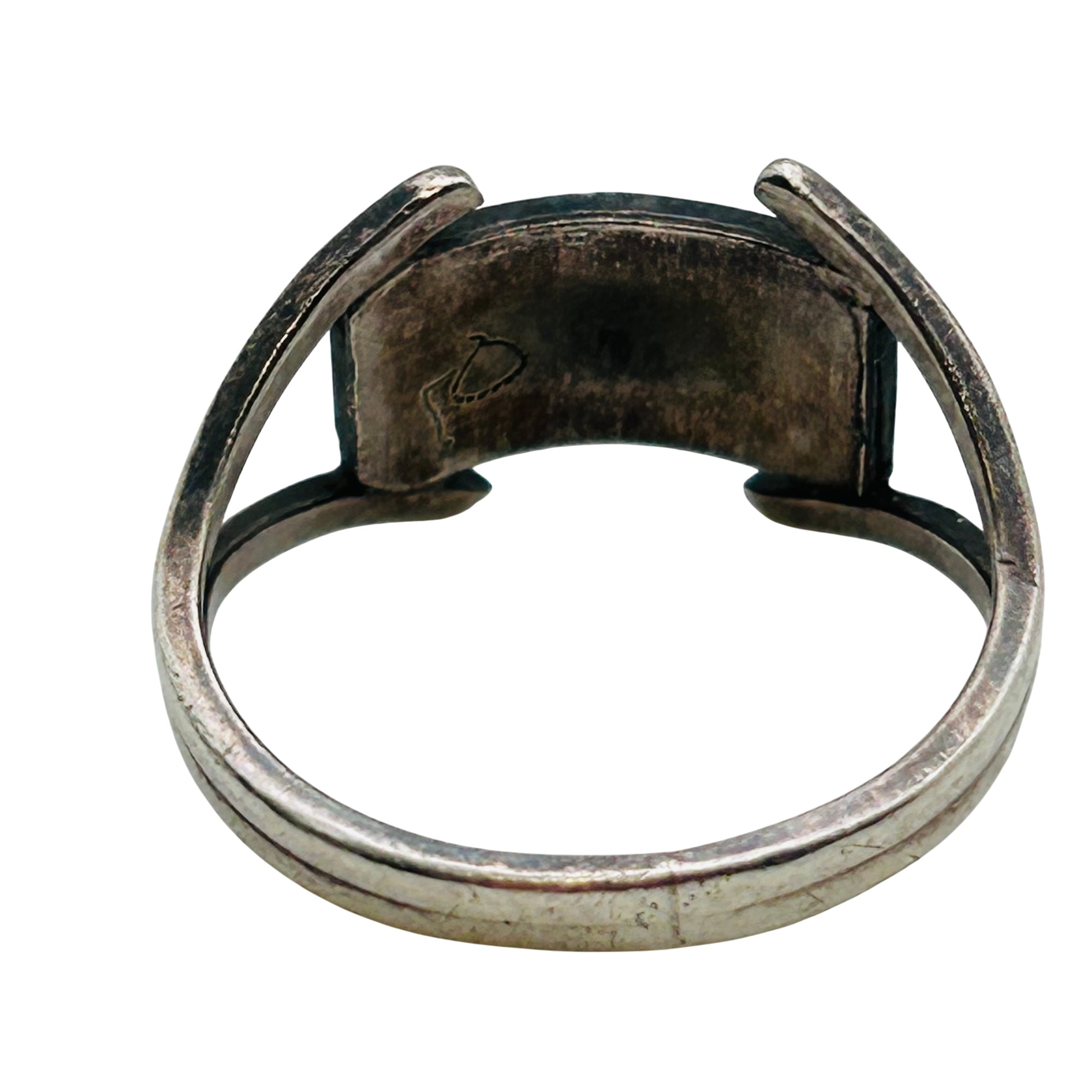 Signed Zuni Sterling Inlay Multi-Stone Ring Sz 7