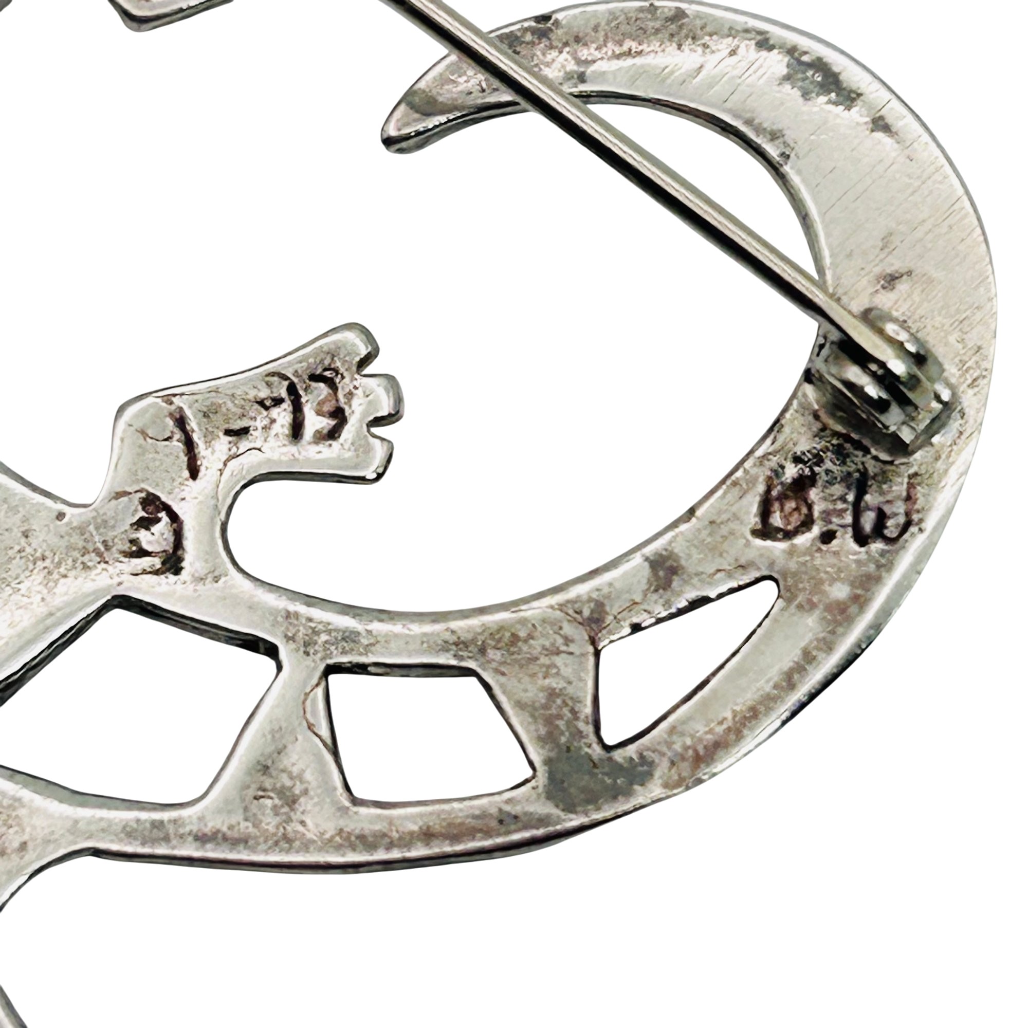 Signed Navajo Sterling Gecko Brooch
