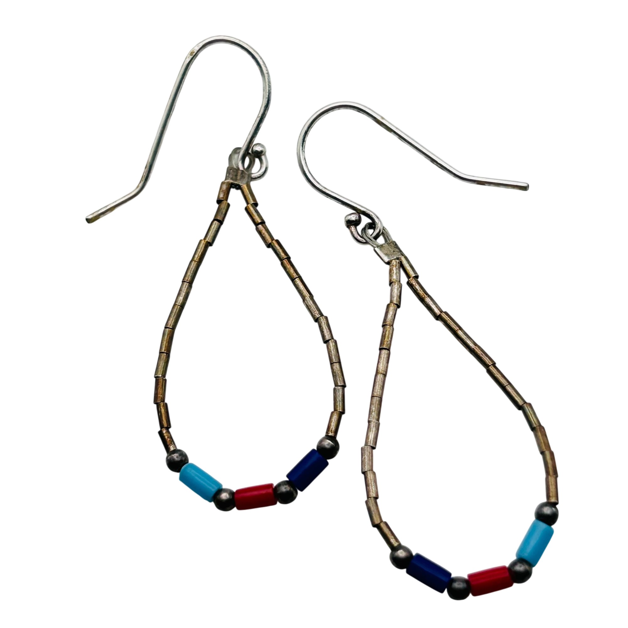 Southwest Sterling Hook Earrings