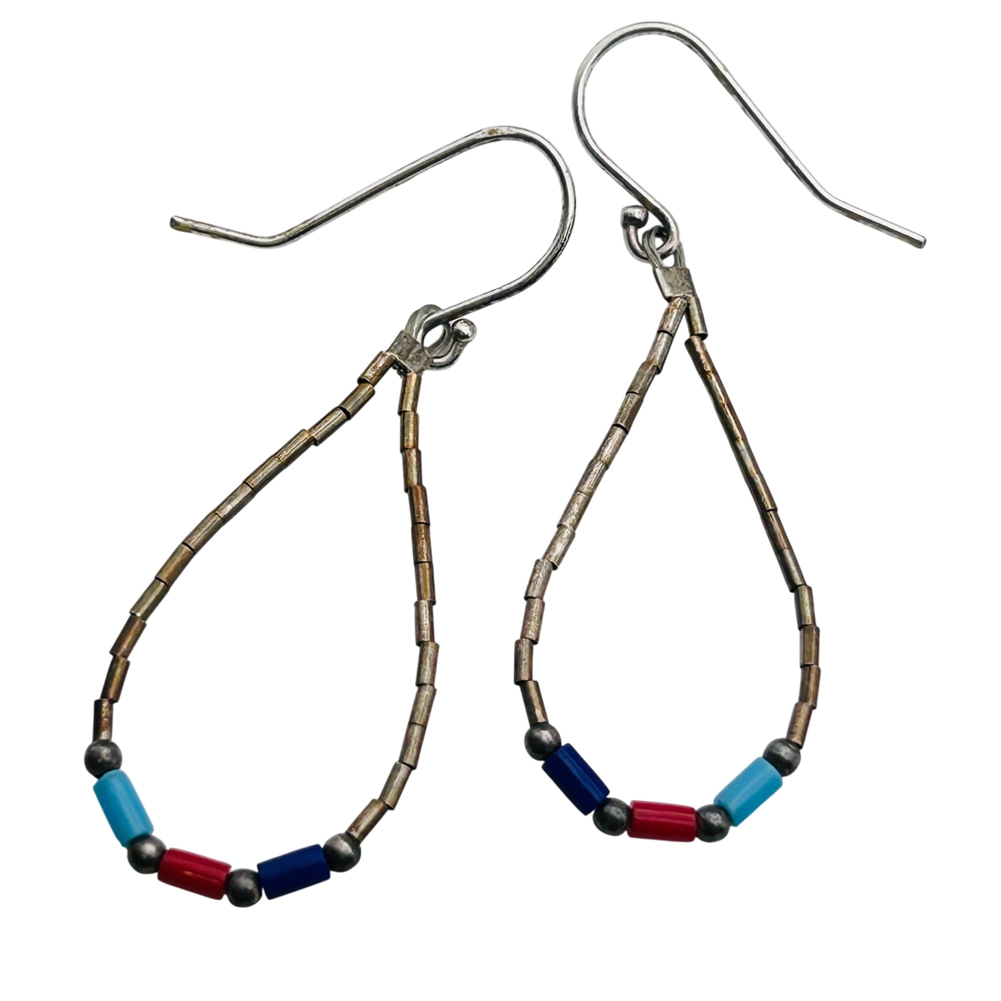 Southwest Sterling Hook Earrings