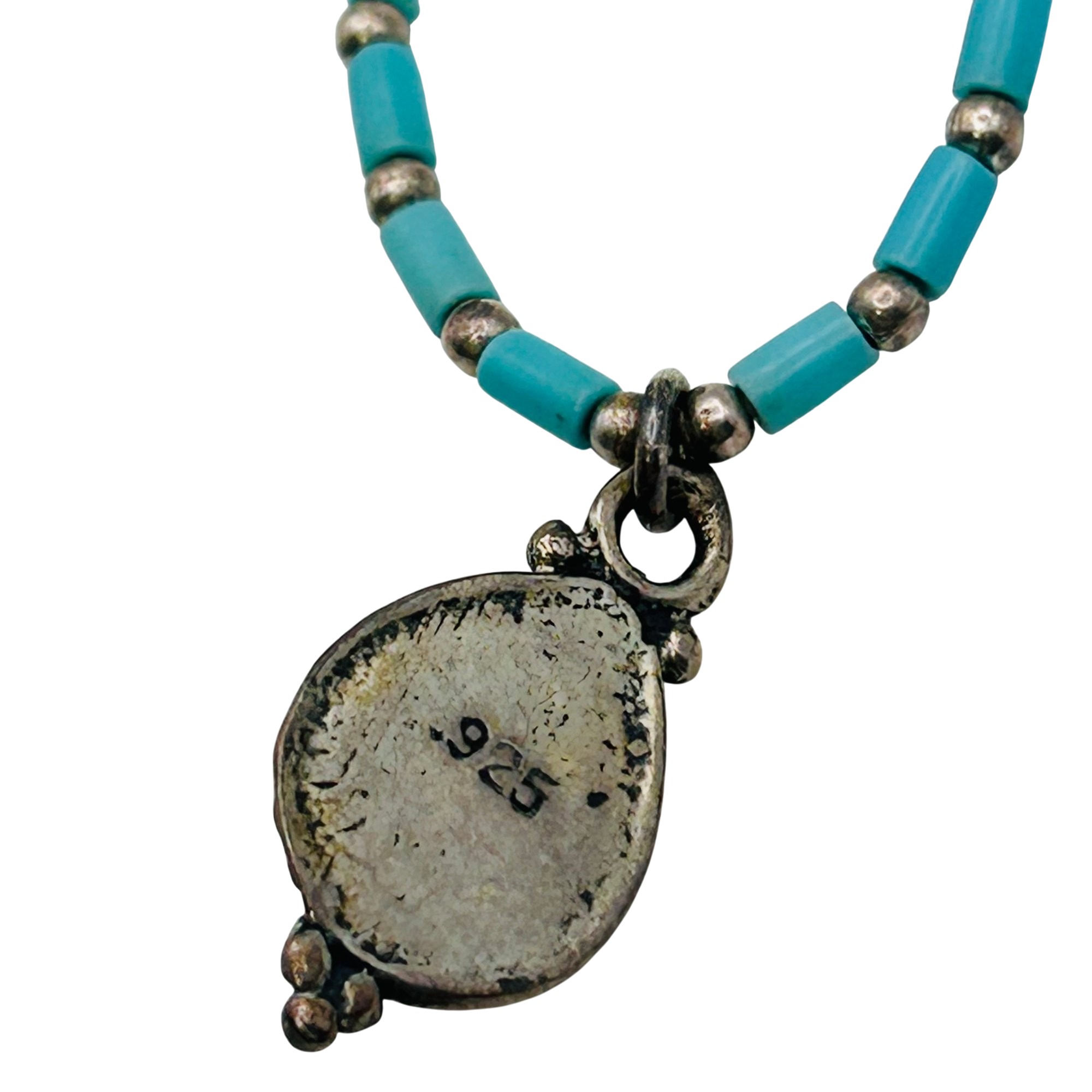 Southwest Sterling Turquoise Pendant Necklace