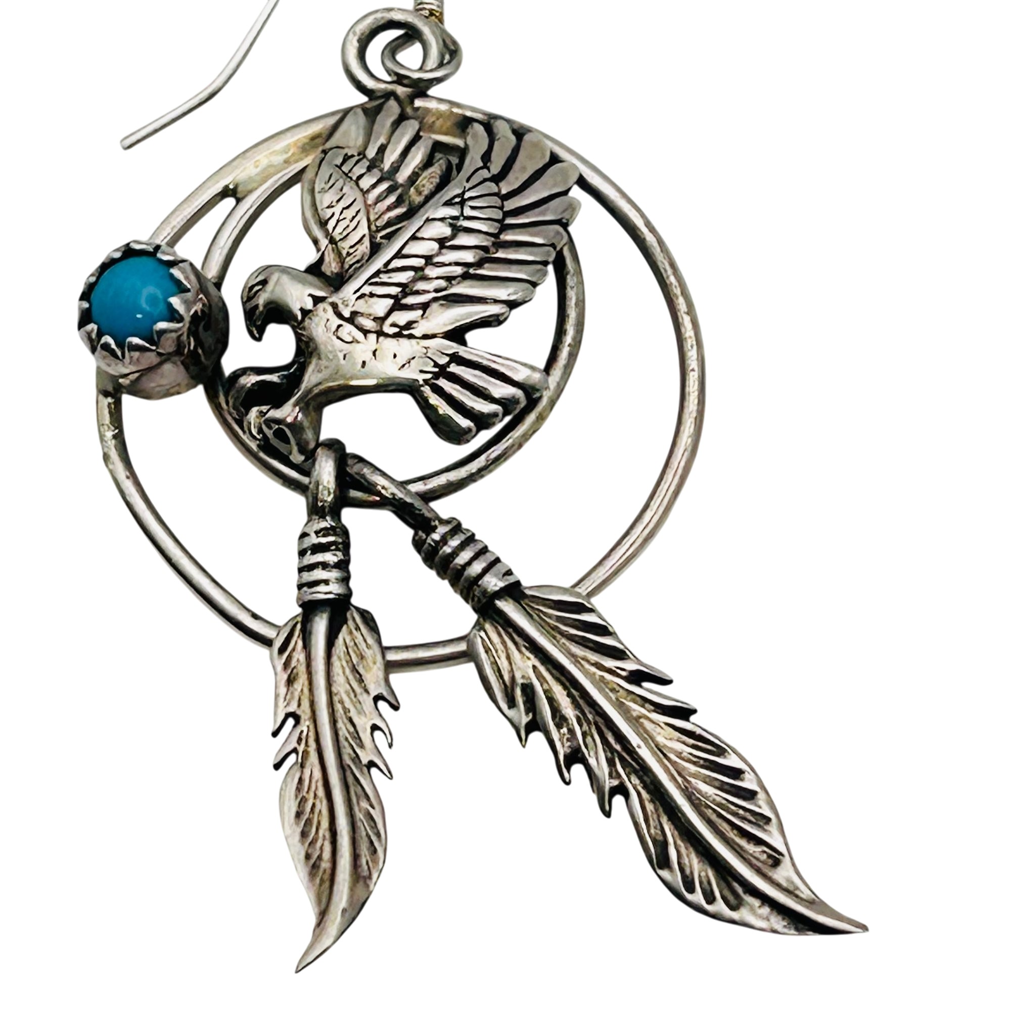 Southwest Sterling Eagle Earrings