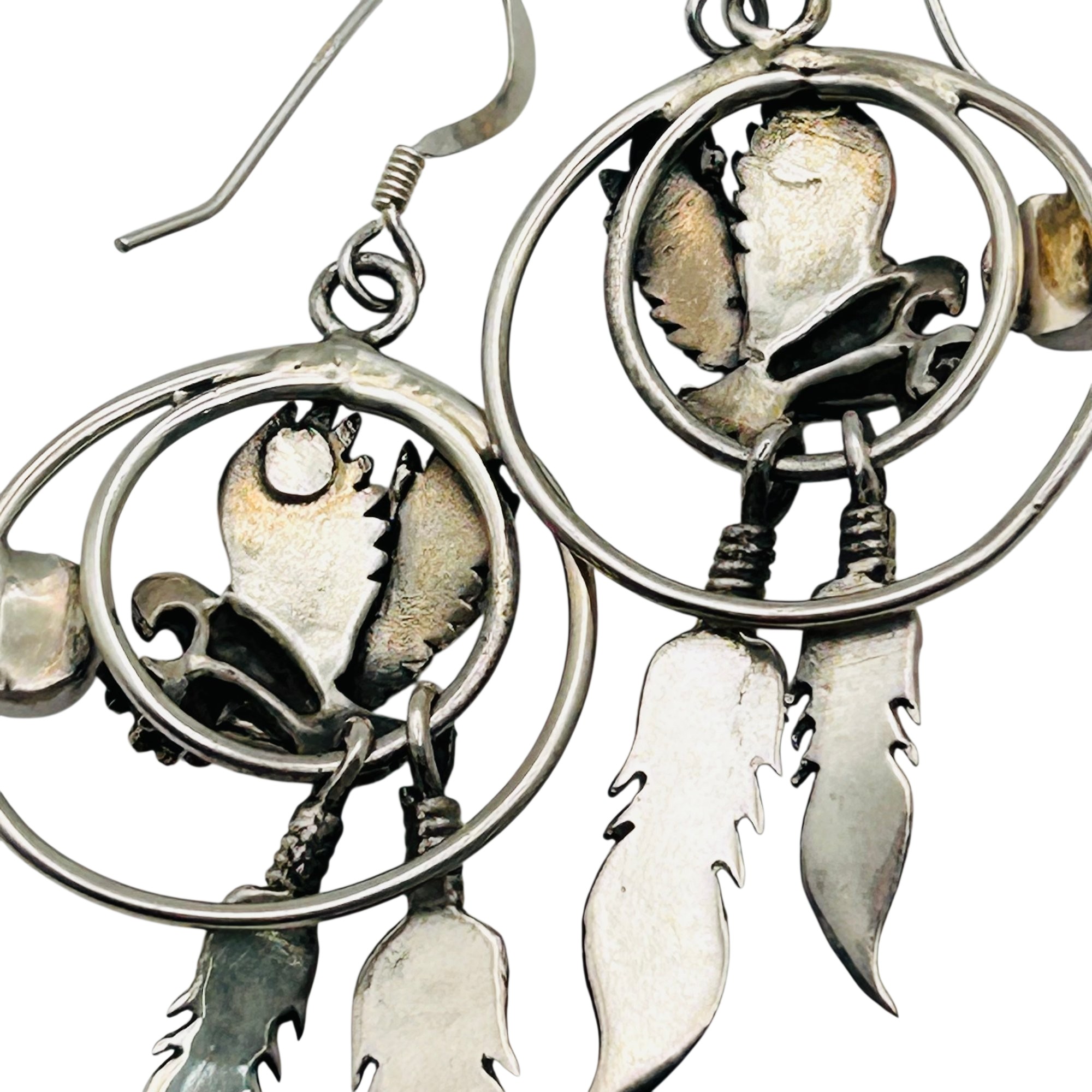 Southwest Sterling Eagle Earrings