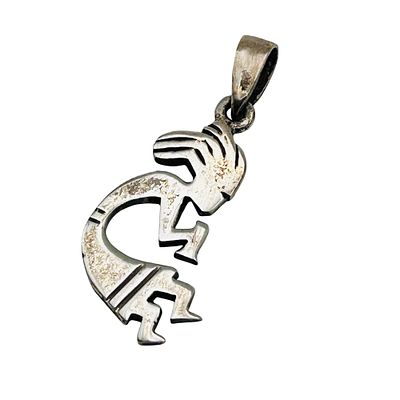 Navajo Sterling Kokopelli Dance Pendant 2g