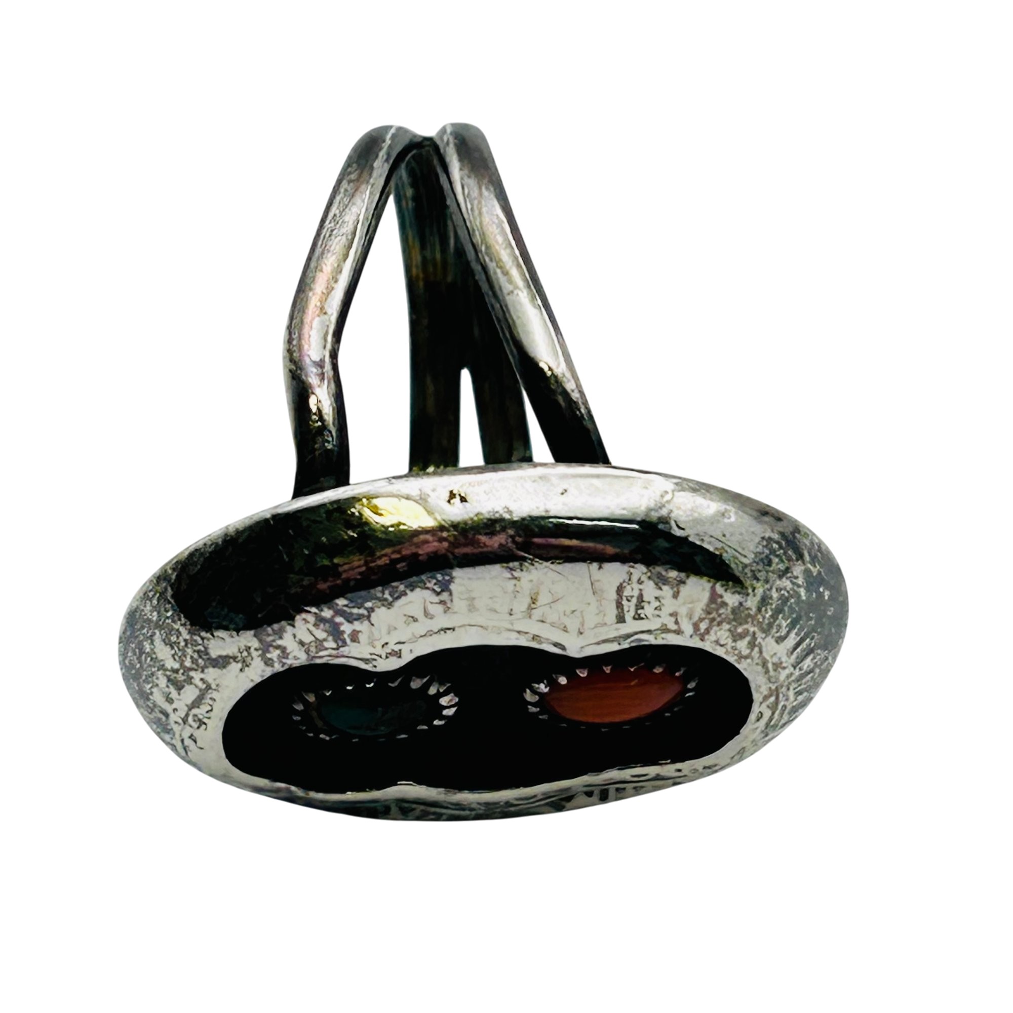Navajo Sterling Shadow Box Ring Sz 8.5