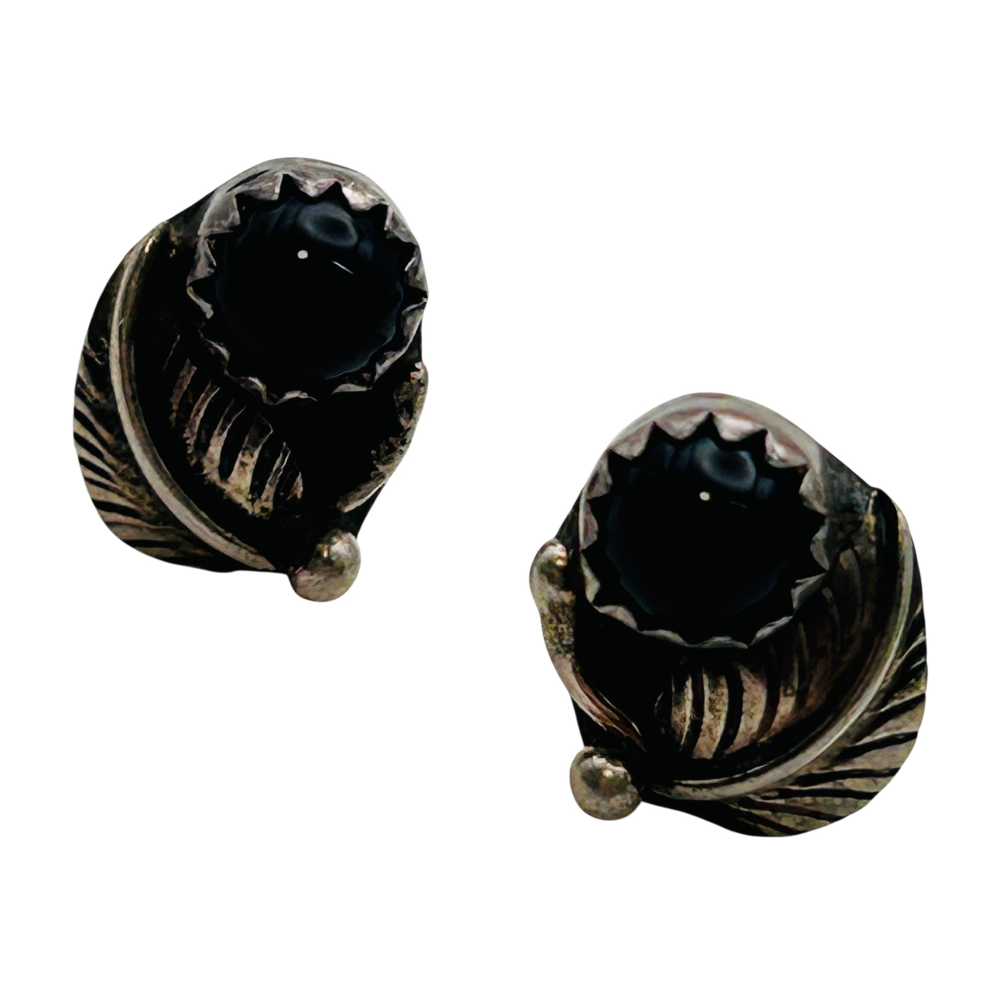 Native Sterling Onyx Earrings