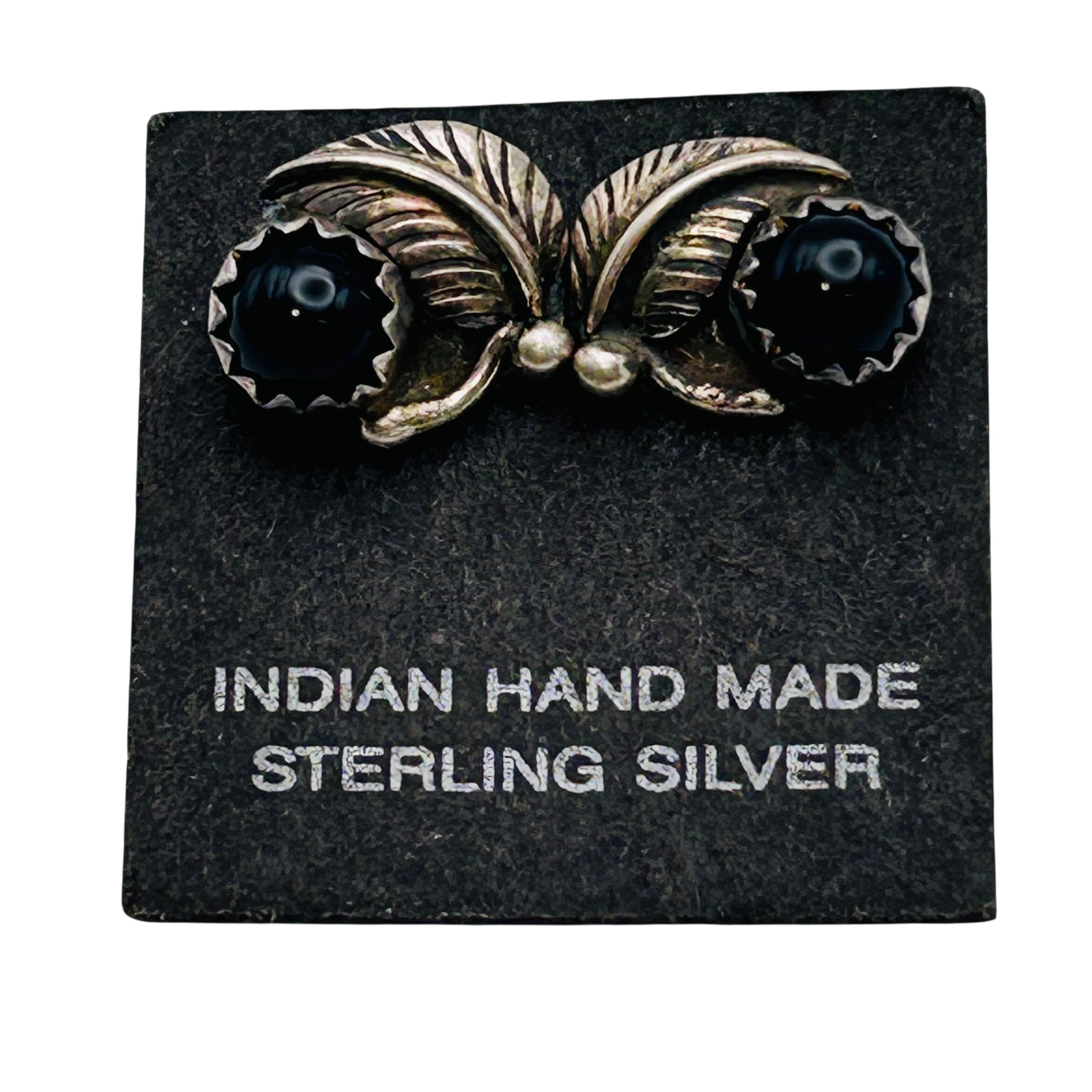 Native Sterling Onyx Earrings